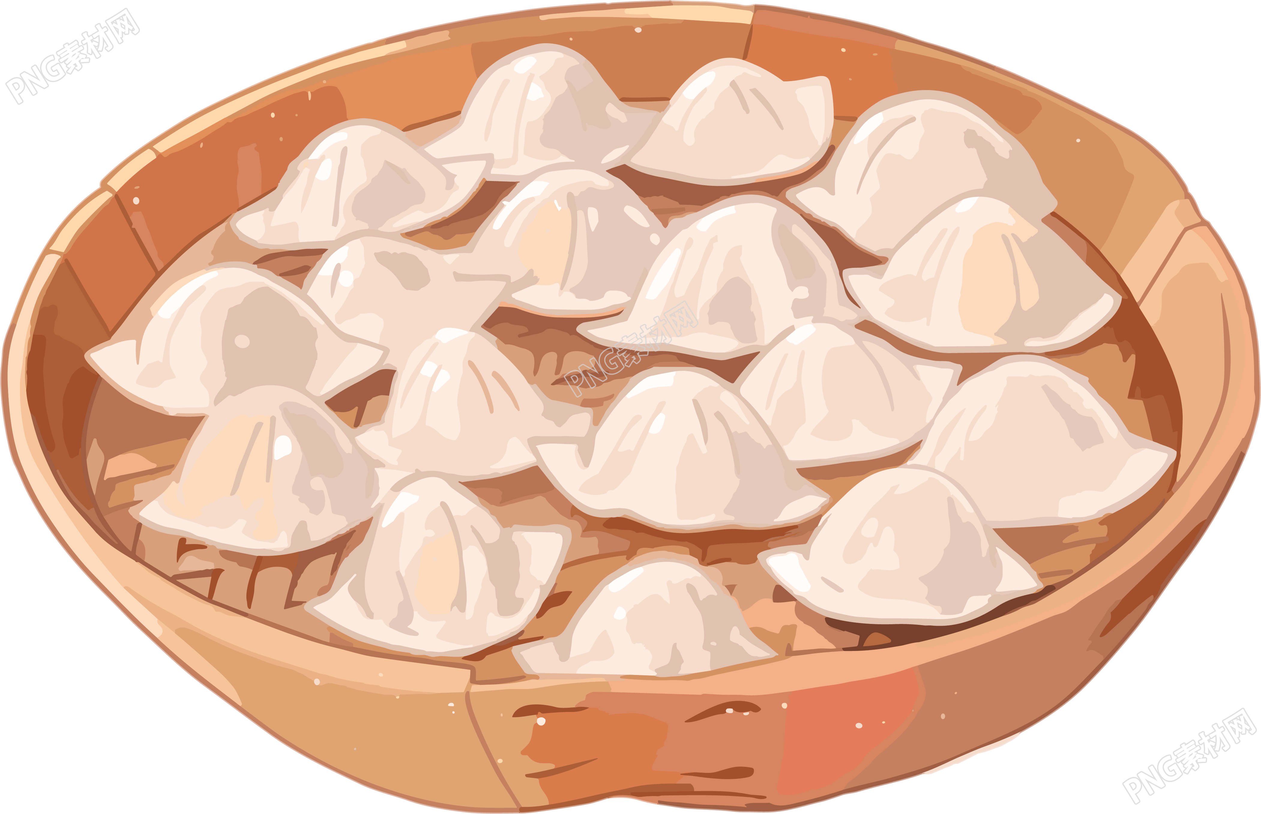 透明背景美味的饺子插画