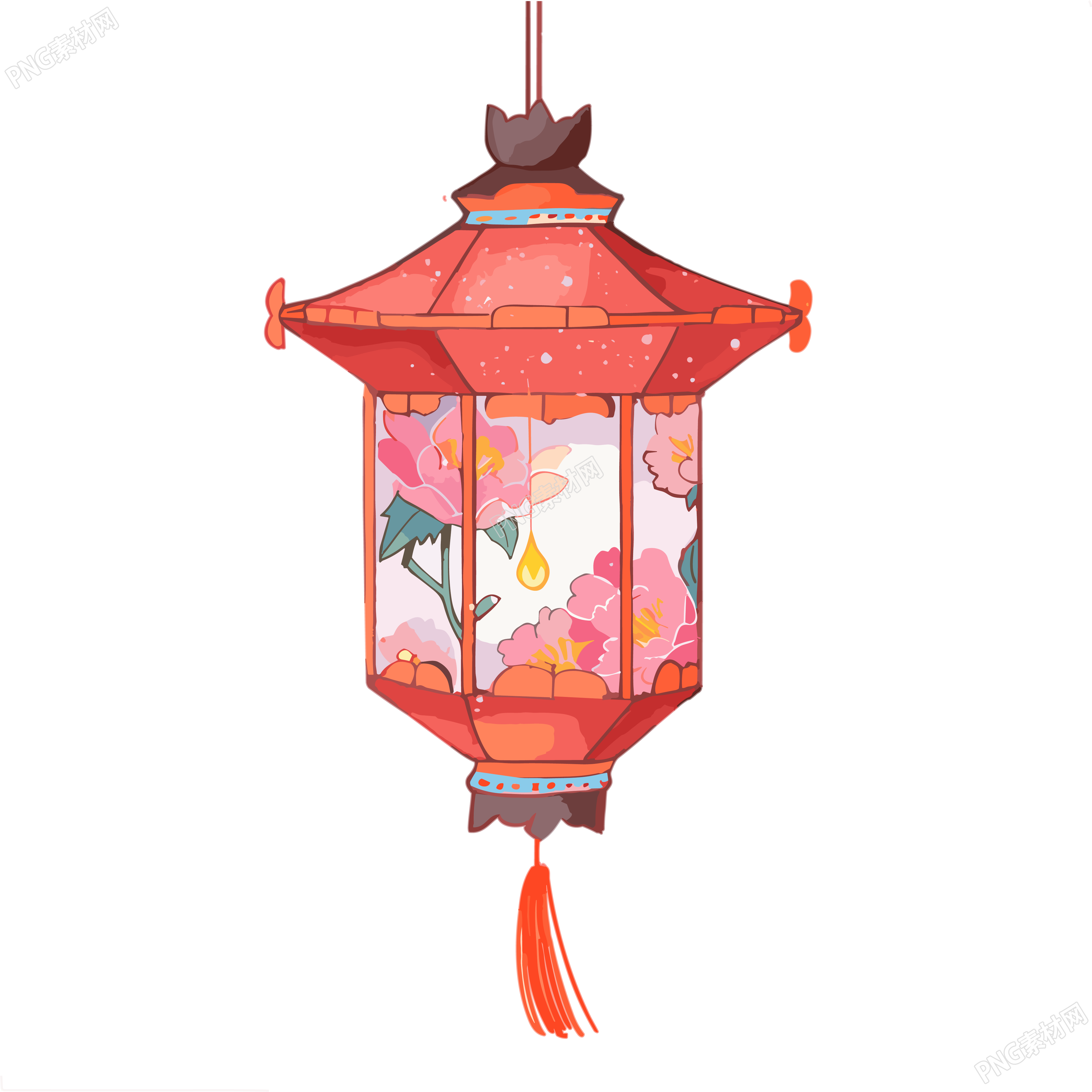 手绘花灯创意设计插画素材