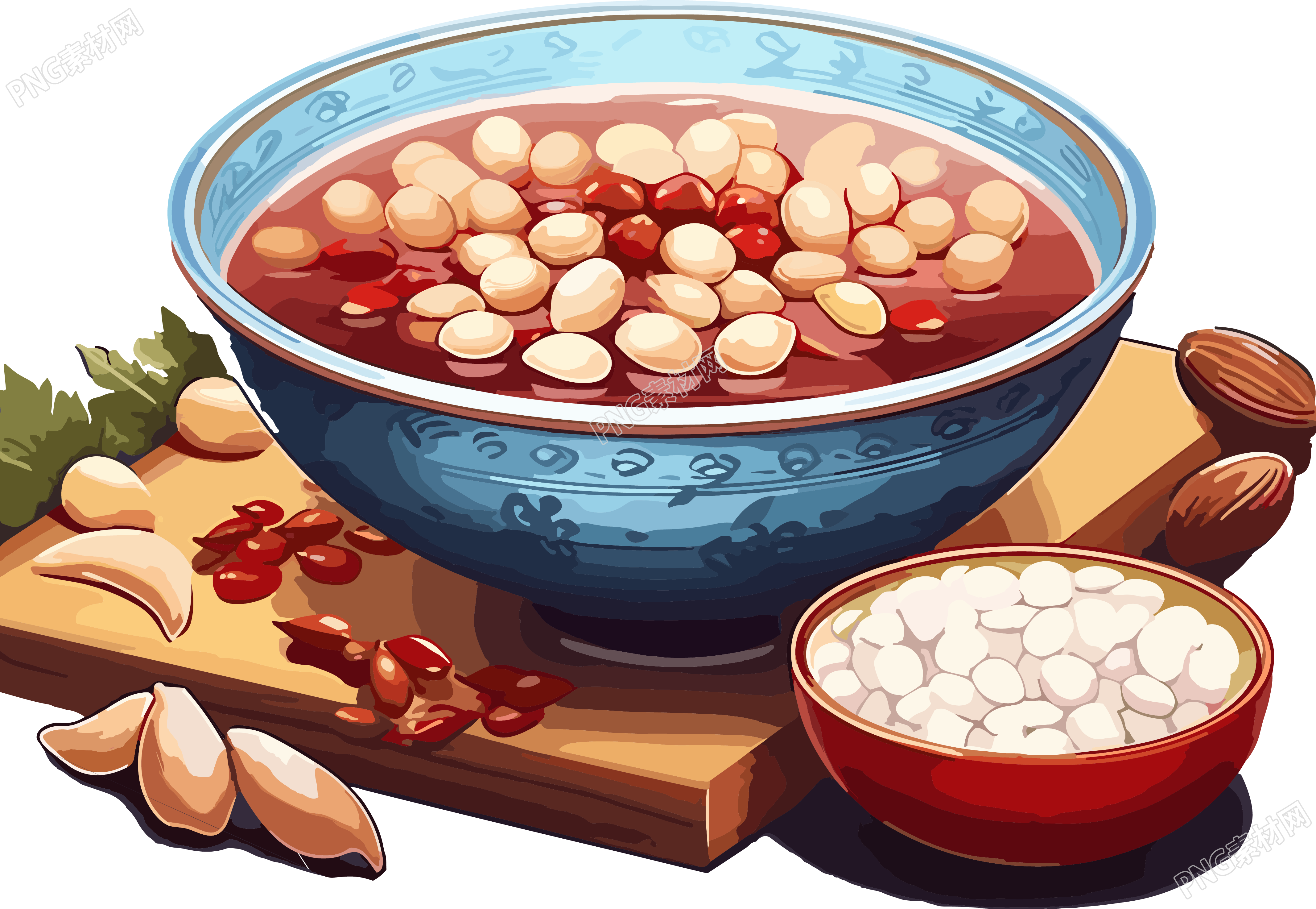 红豆汤透明背景插画