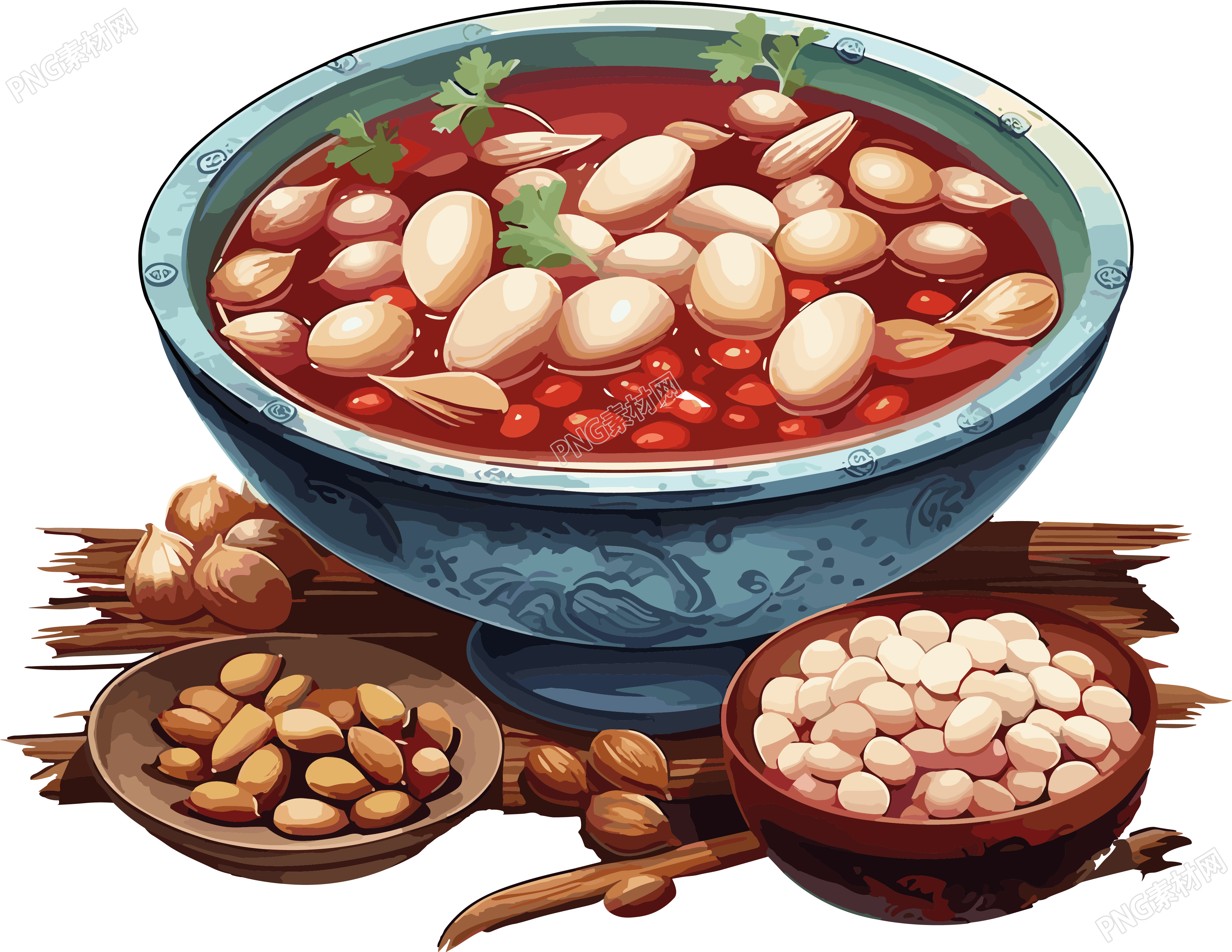 美味的红豆汤插画设计