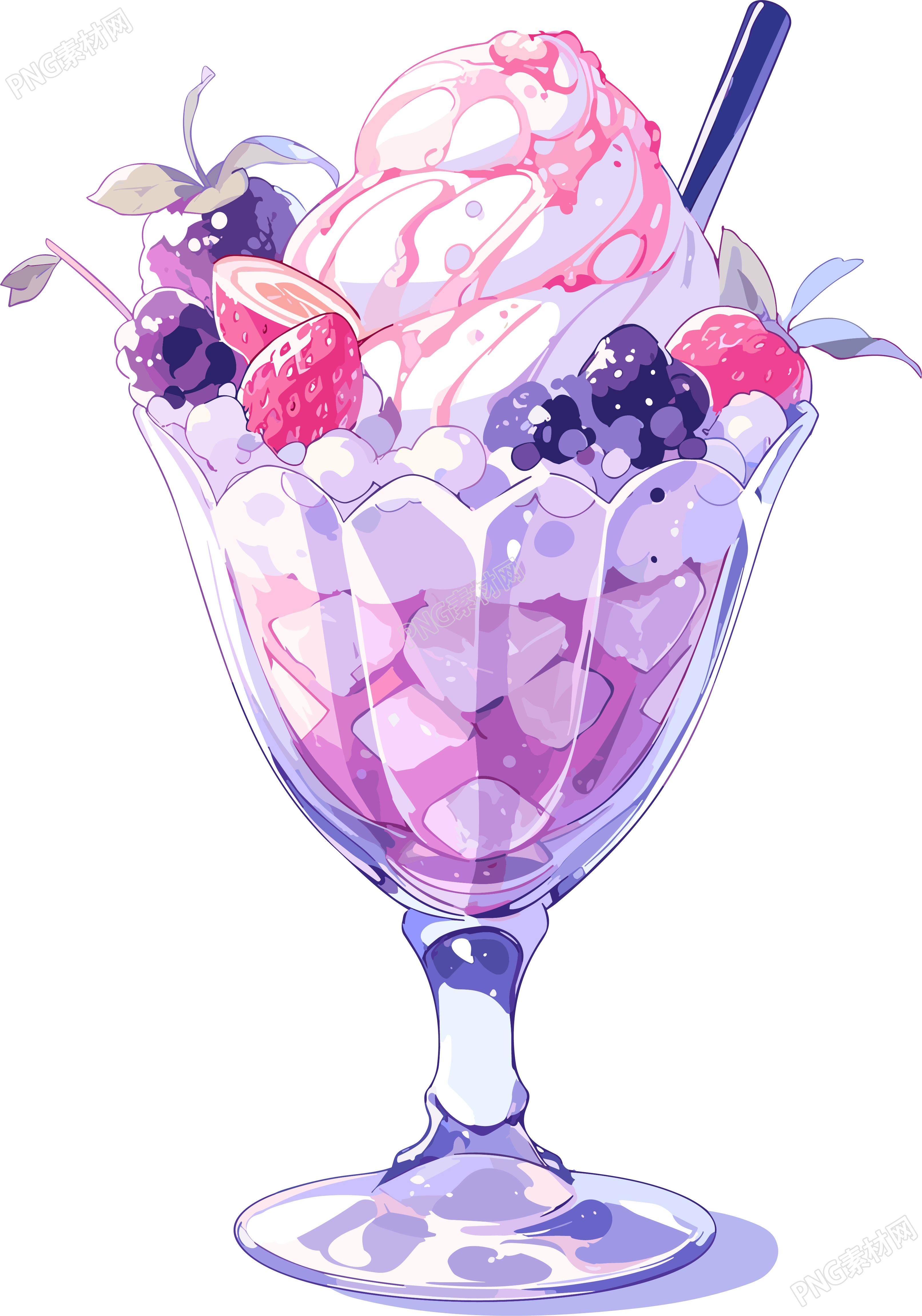 紫色甜美冰淇淋小清新插图
