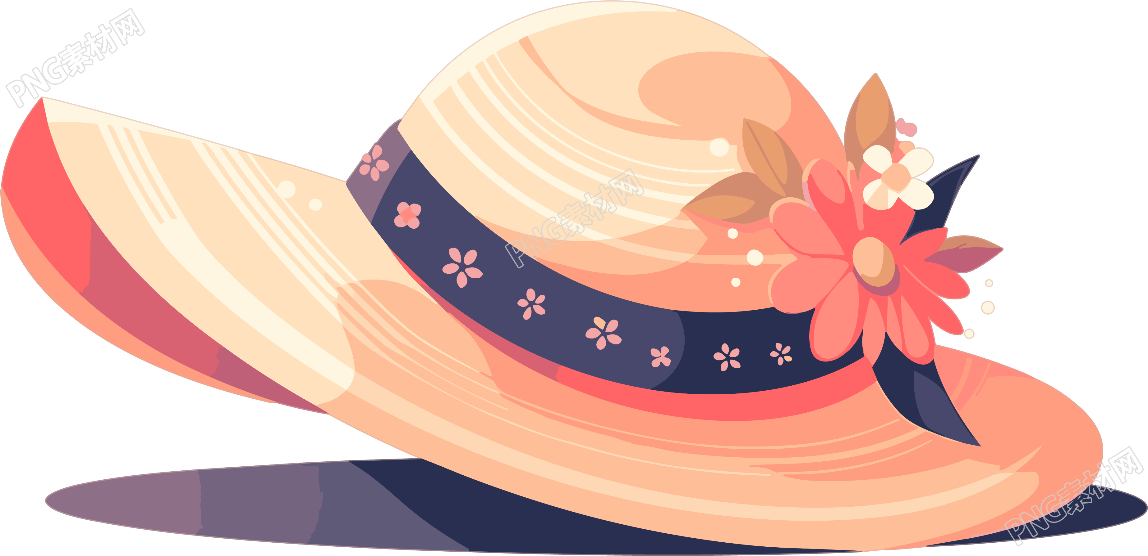 高清插画唯美太阳帽设计元素