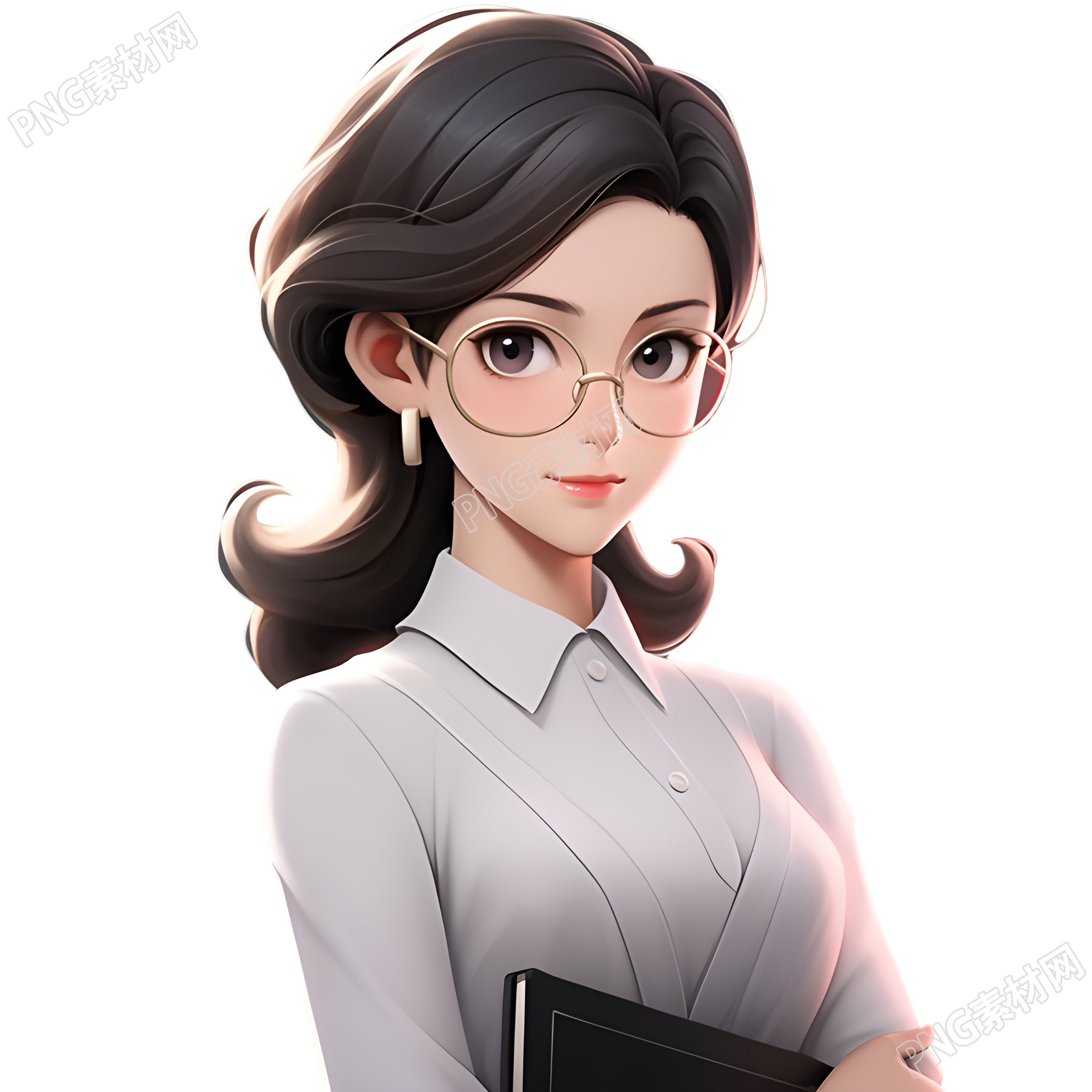 女性老师3D模型商业插画
