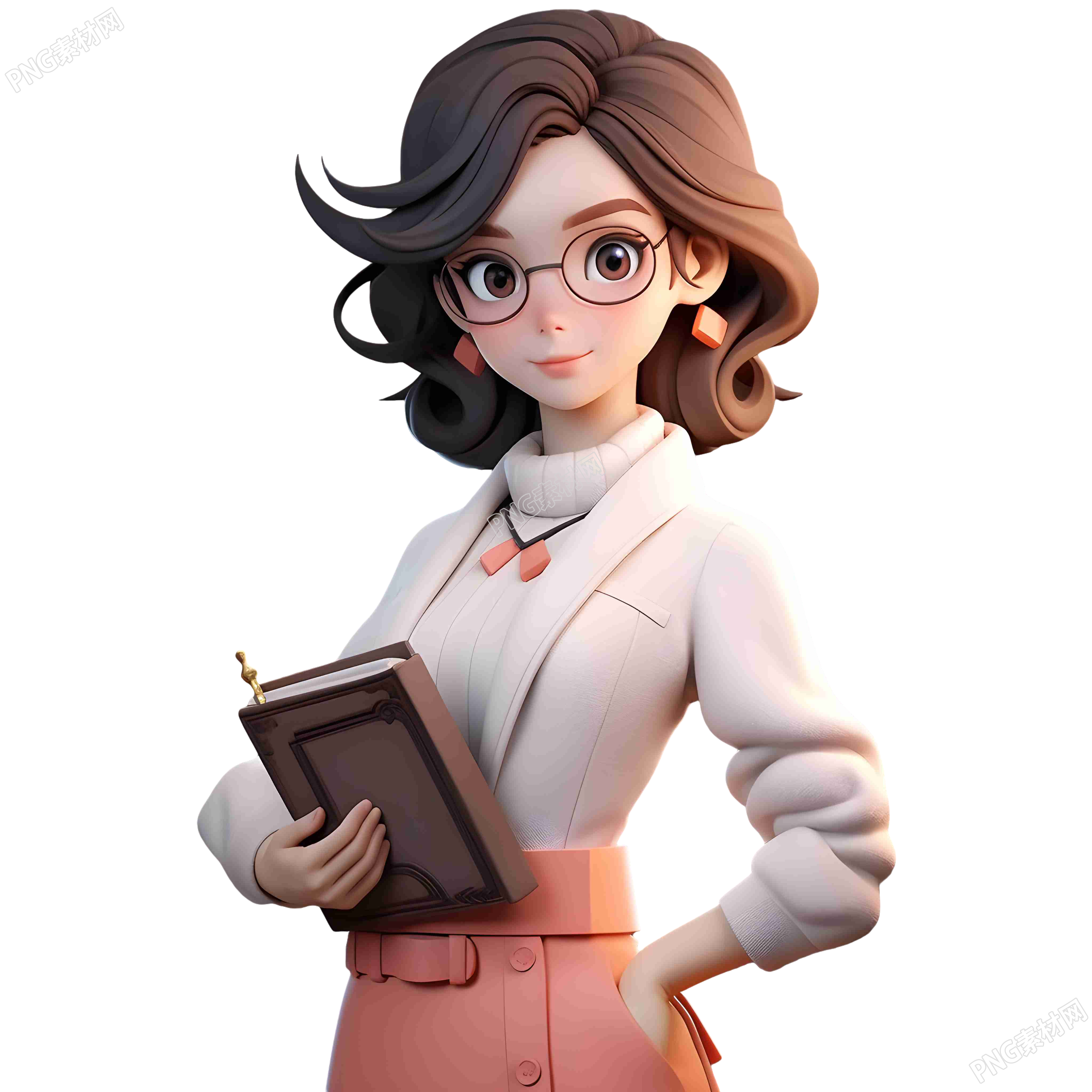 女老师3D模型插画设计素材