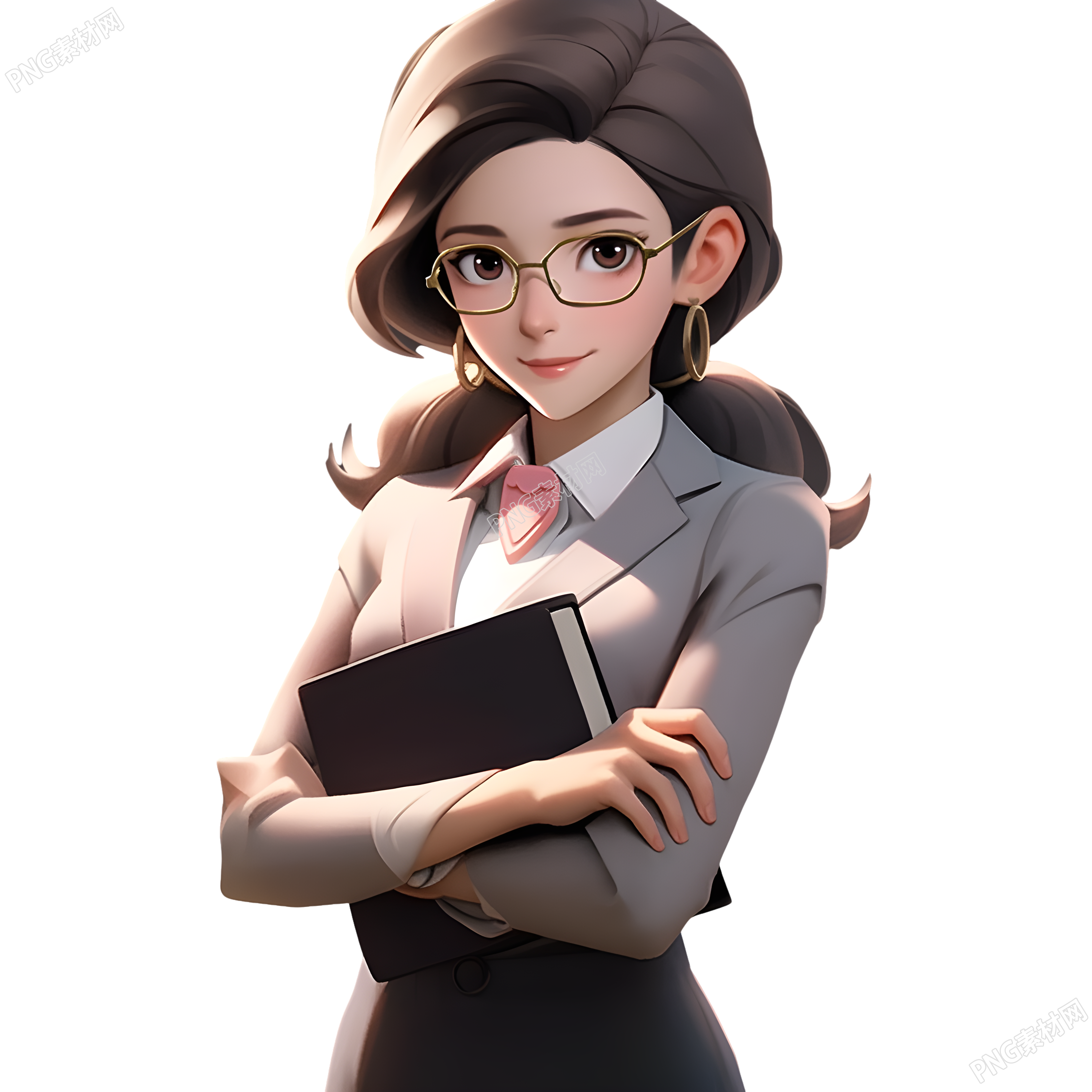 高清PNG女教师3D模型素材