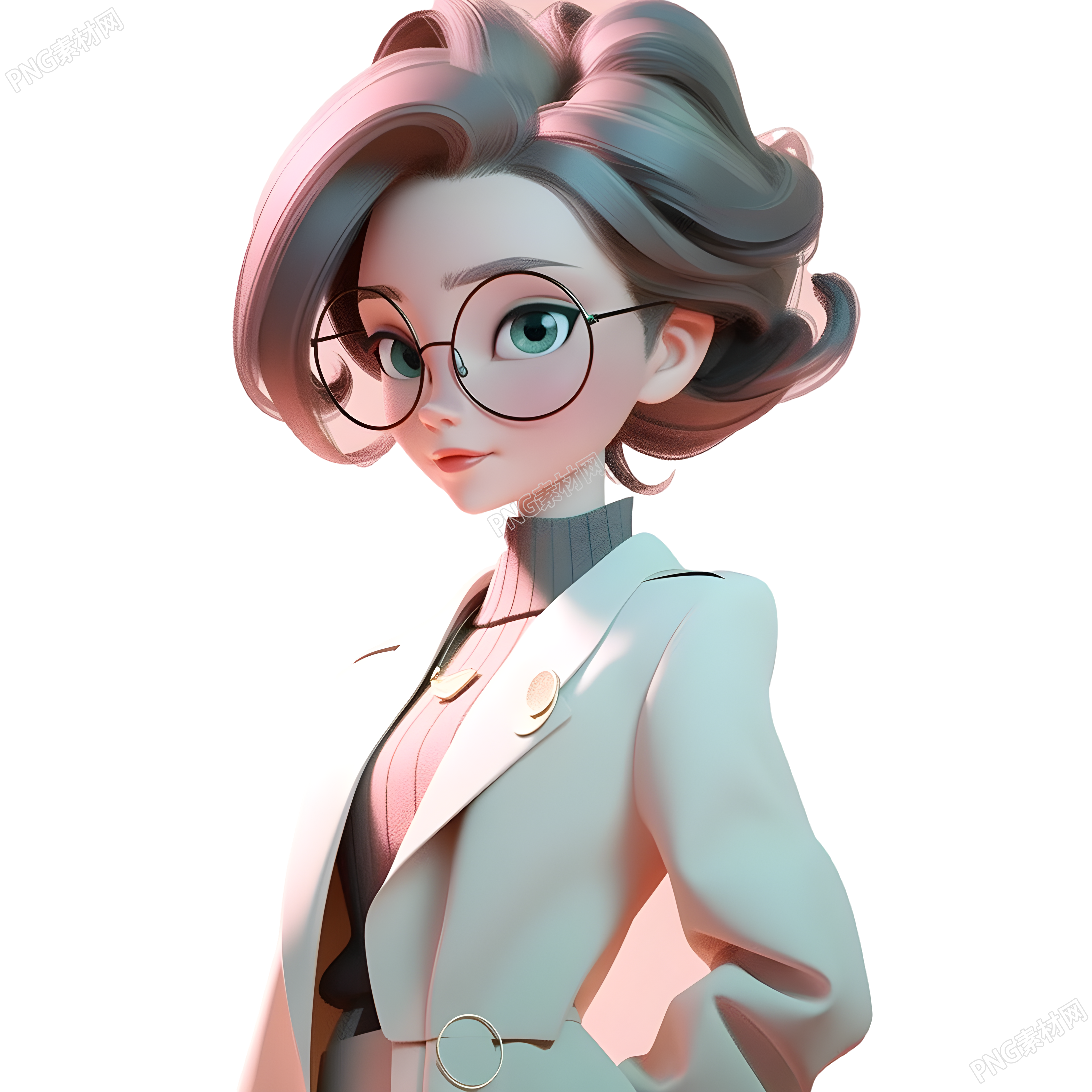 穿西装的女老师3D素材