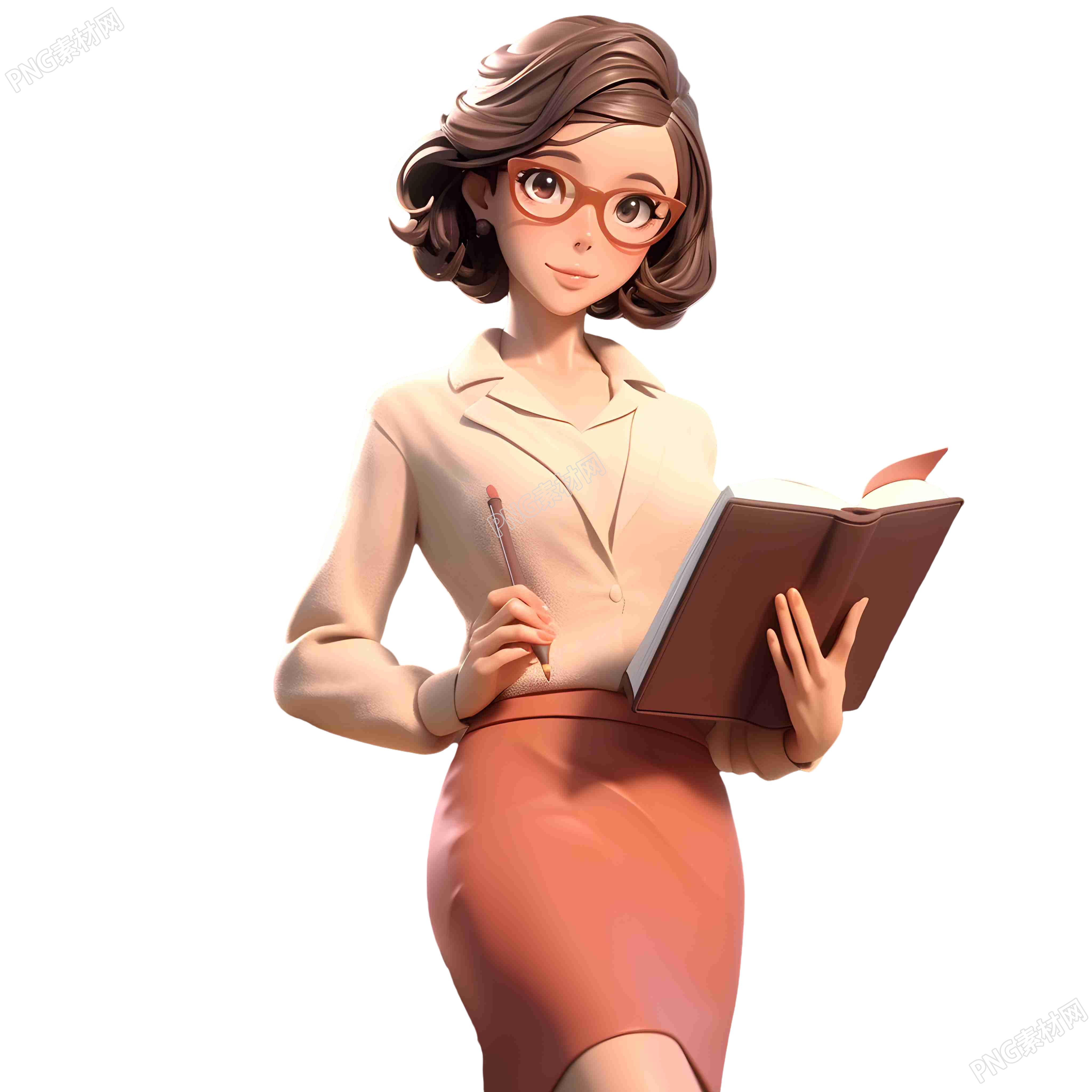 干练的女教师3D素材