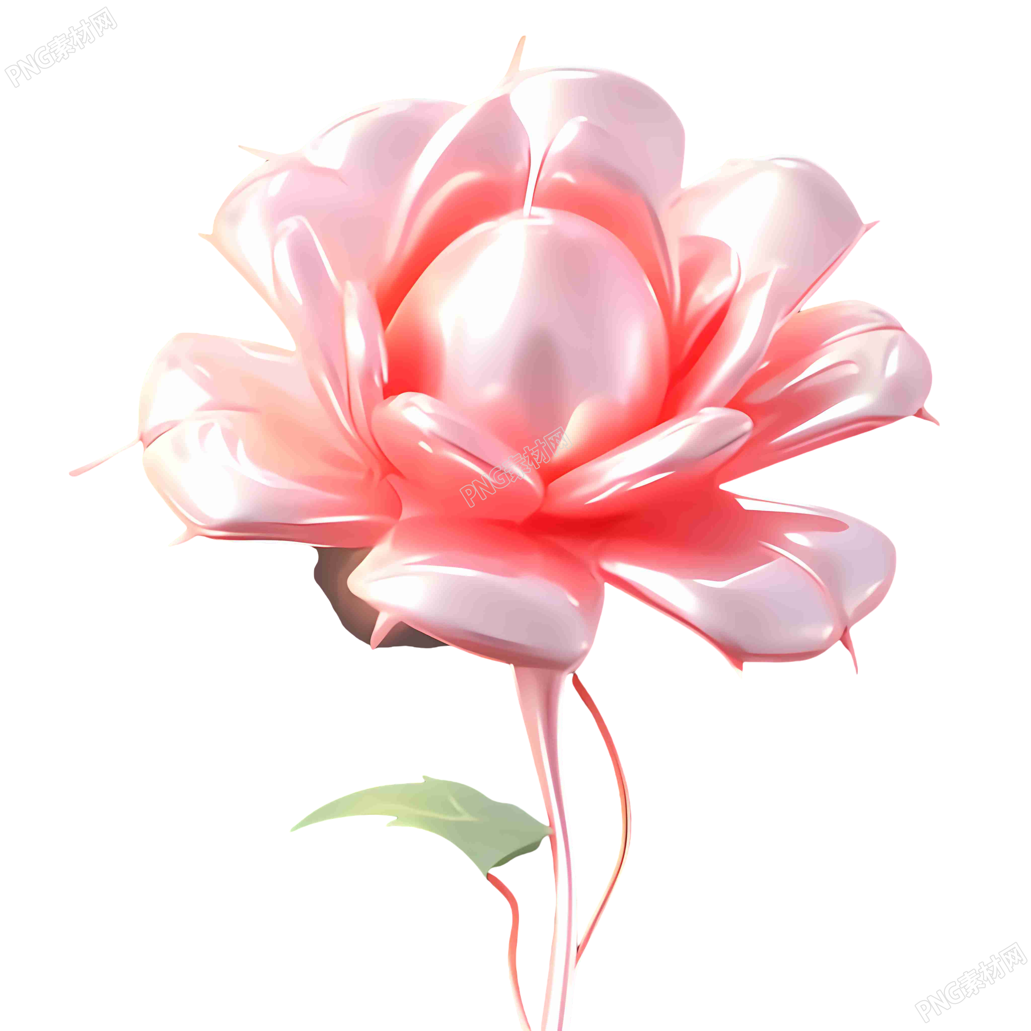 3D玫瑰花膨脹氣球創(chuàng)意圖形素材