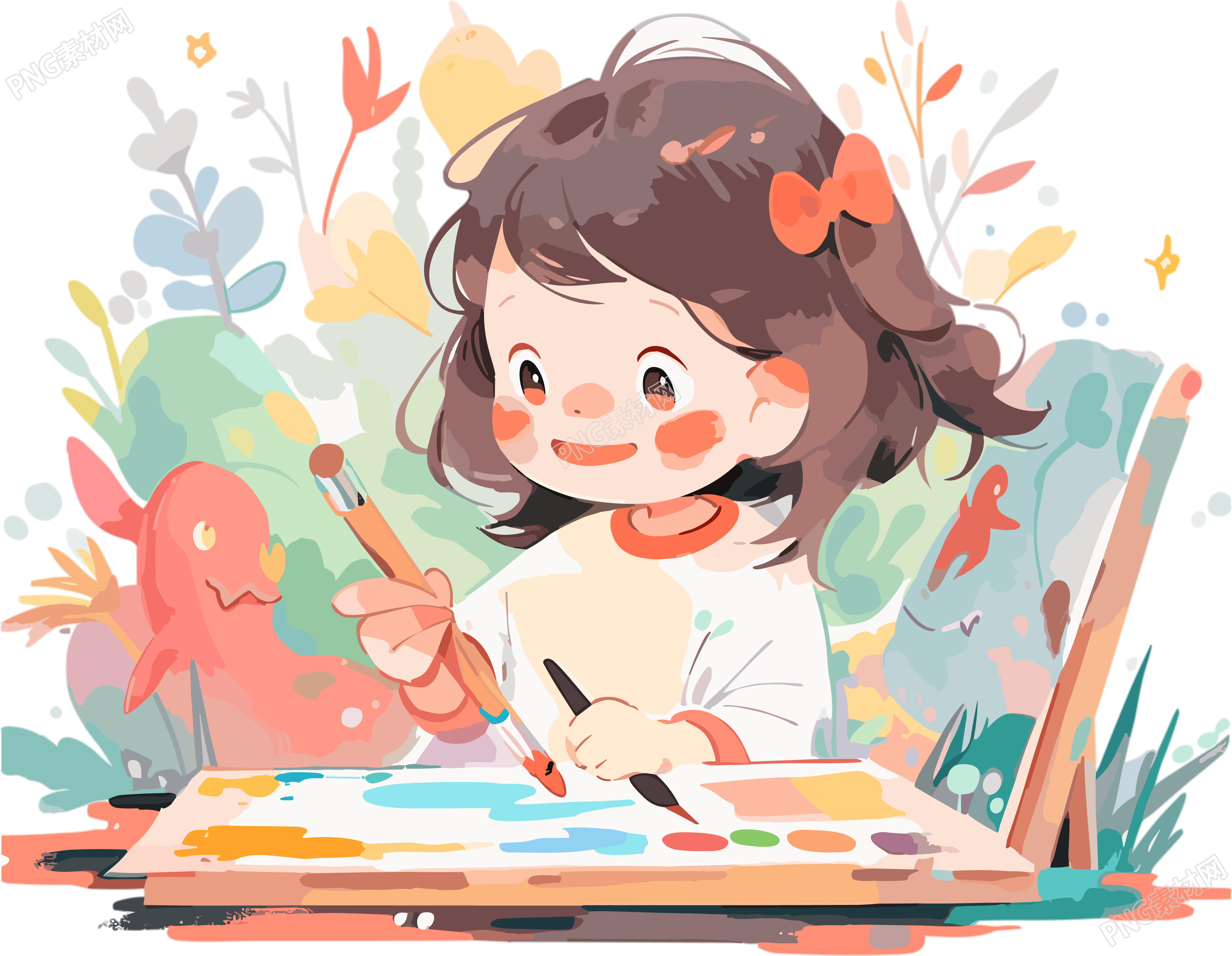 可商用少儿涂鸦高清PNG插画设计