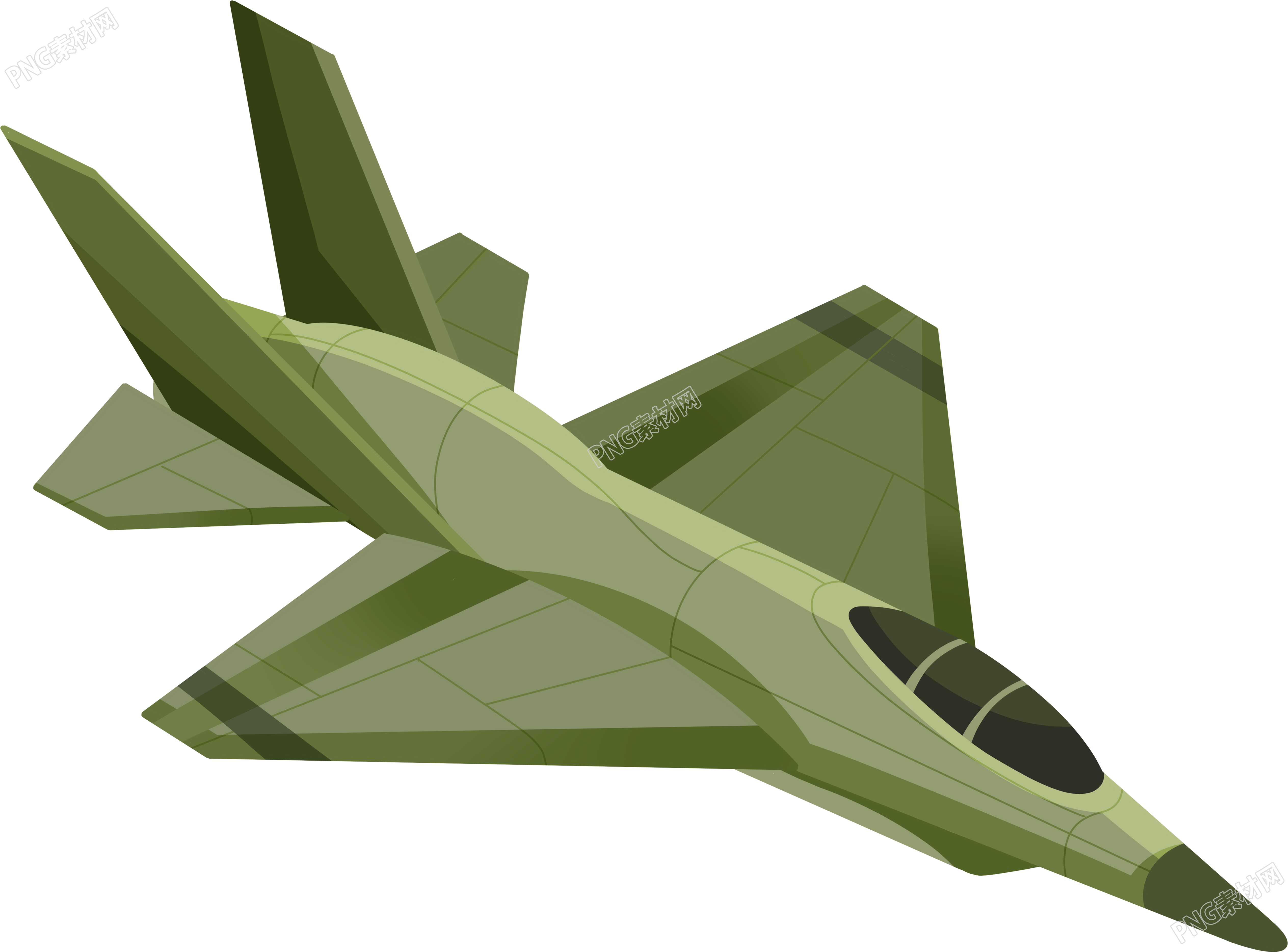手绘防空演练飞机透明背景插画