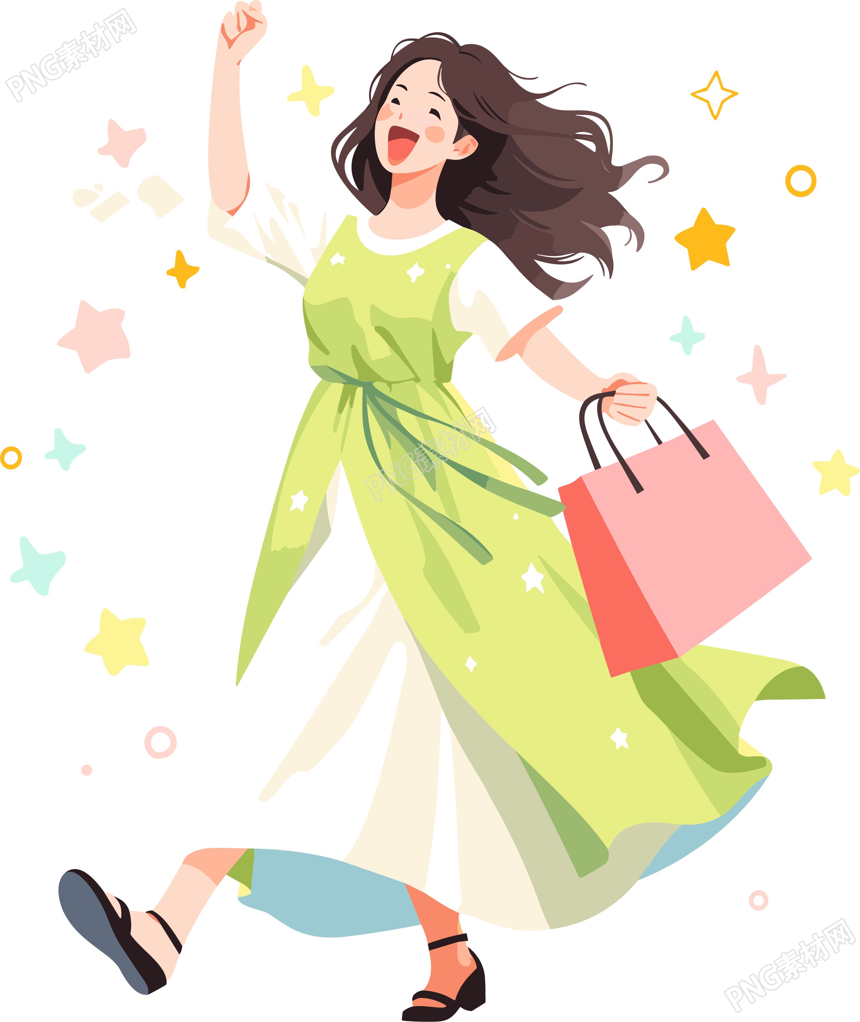 女性主题设计女性购物插画设计