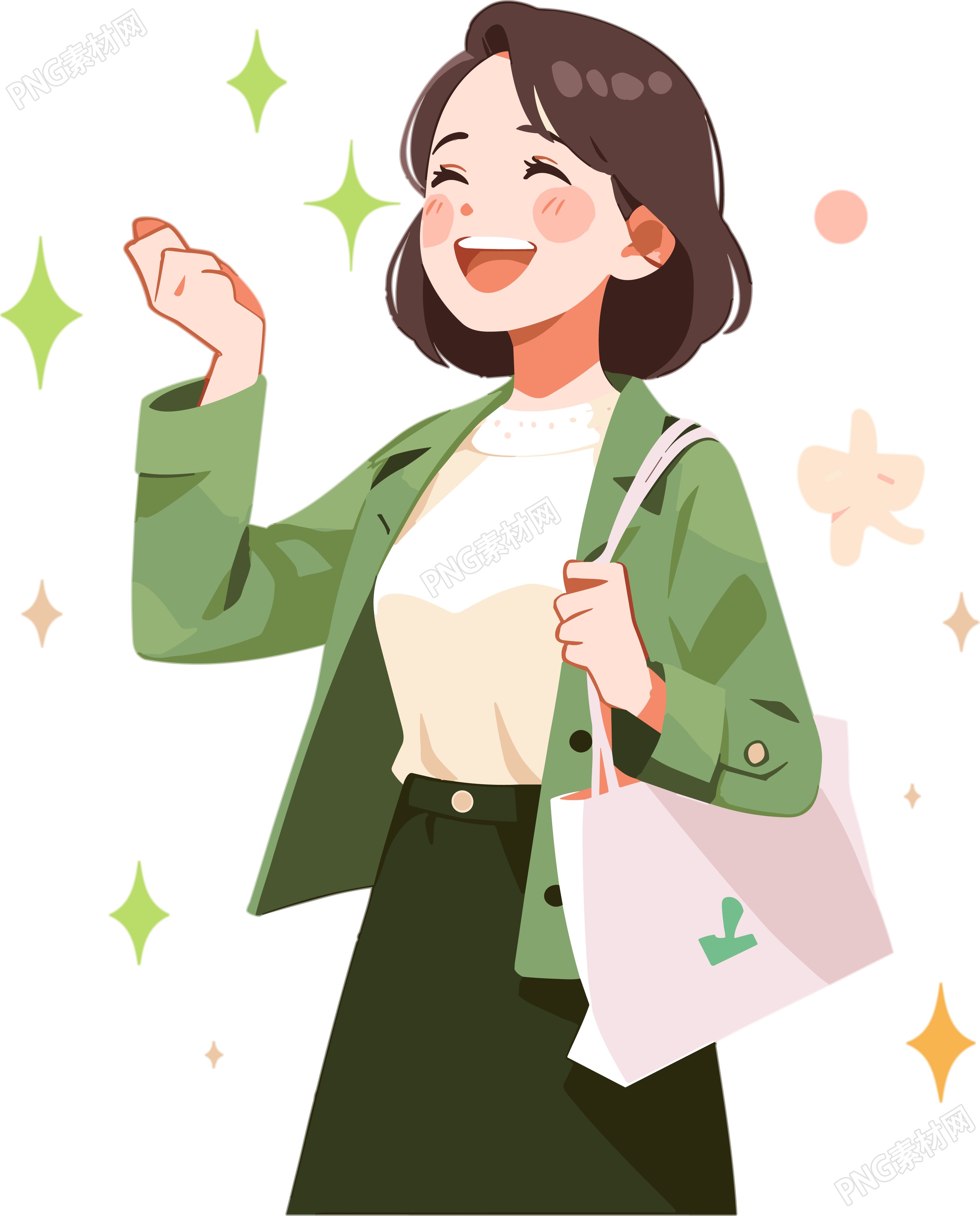女性购物插画素材