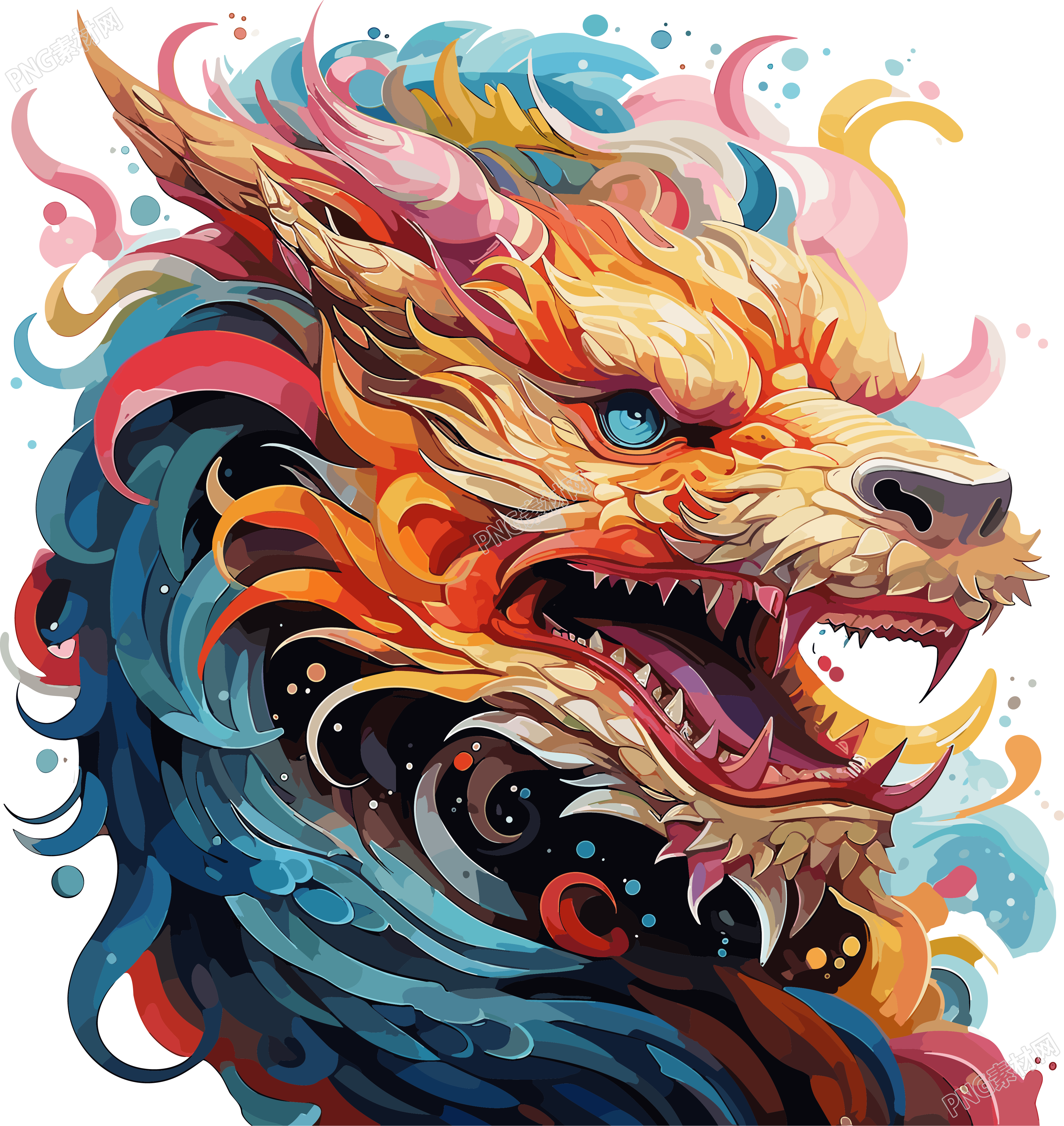 彩色龙艺术图形插图