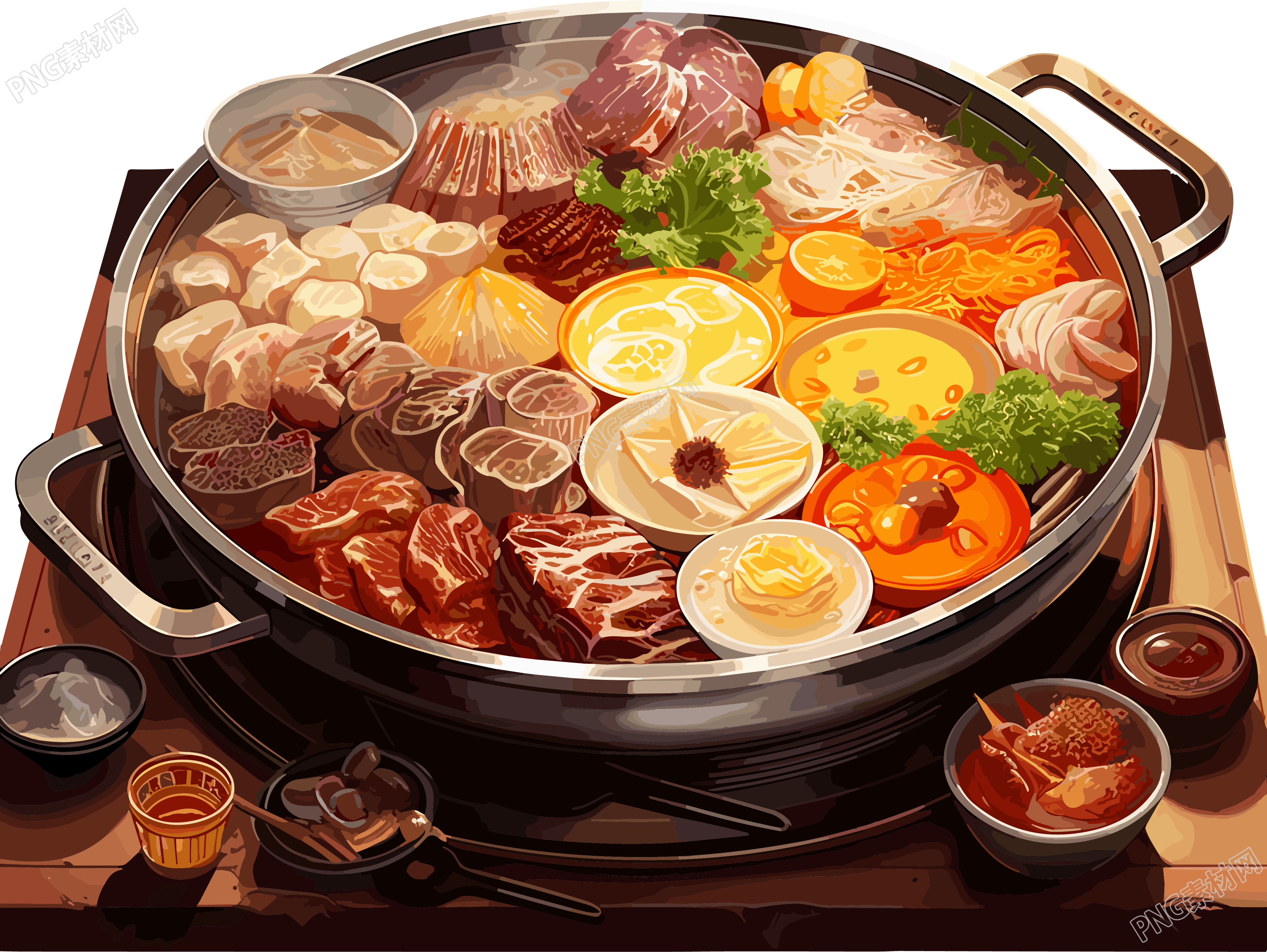 秋季营养火锅透明背景素材