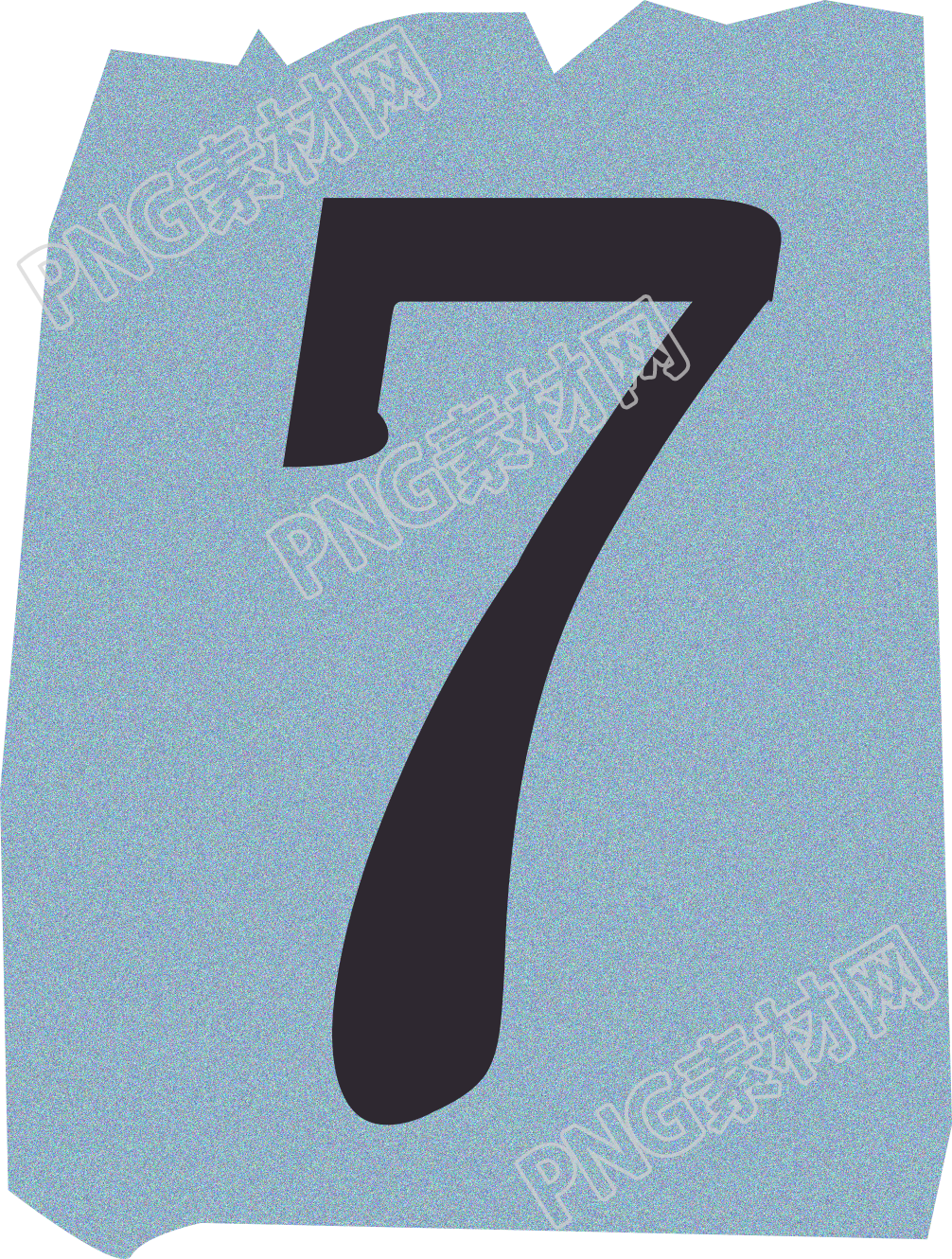 数字7复古贴纸插画素材