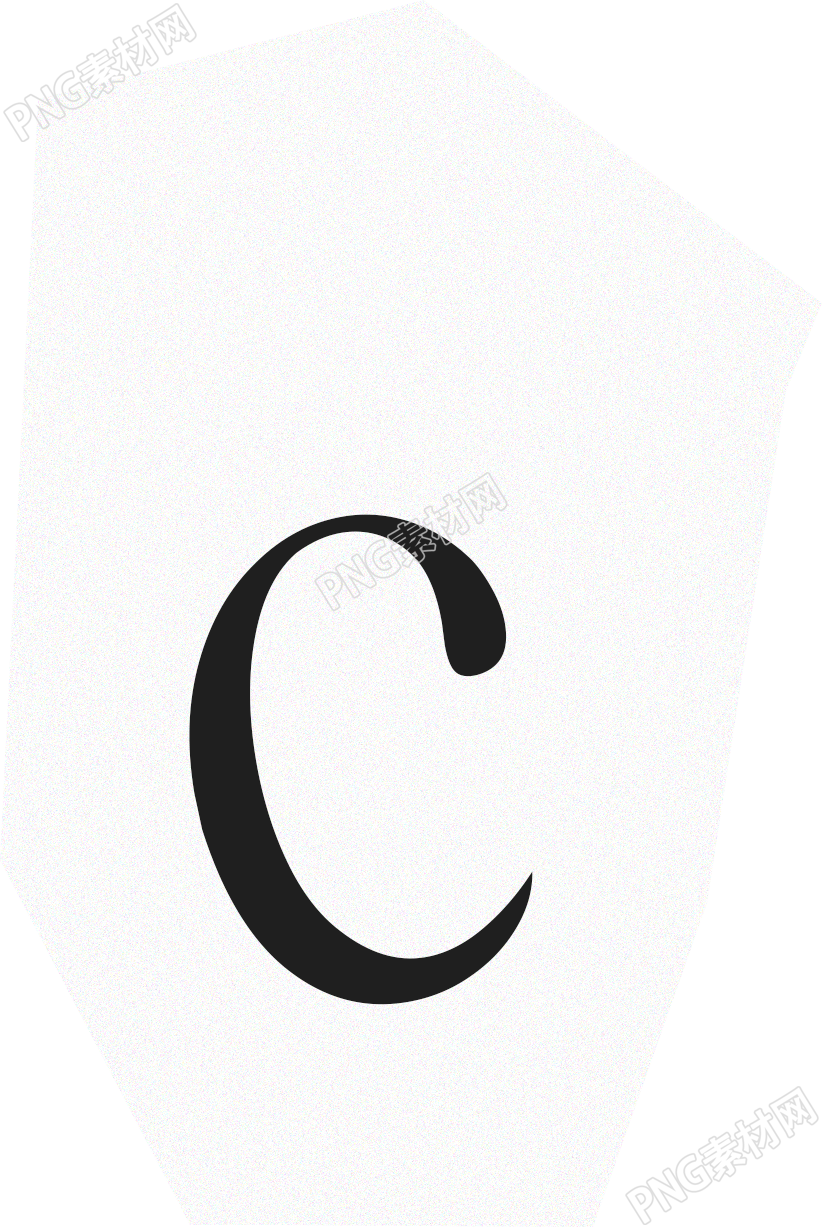 英文字母小写c复古贴纸插画素材