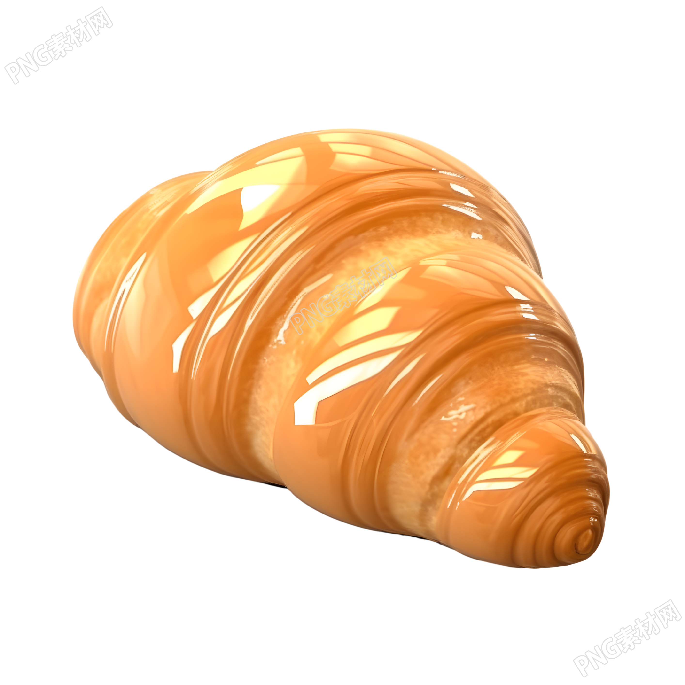 牛角包3D渲染插画设计素材