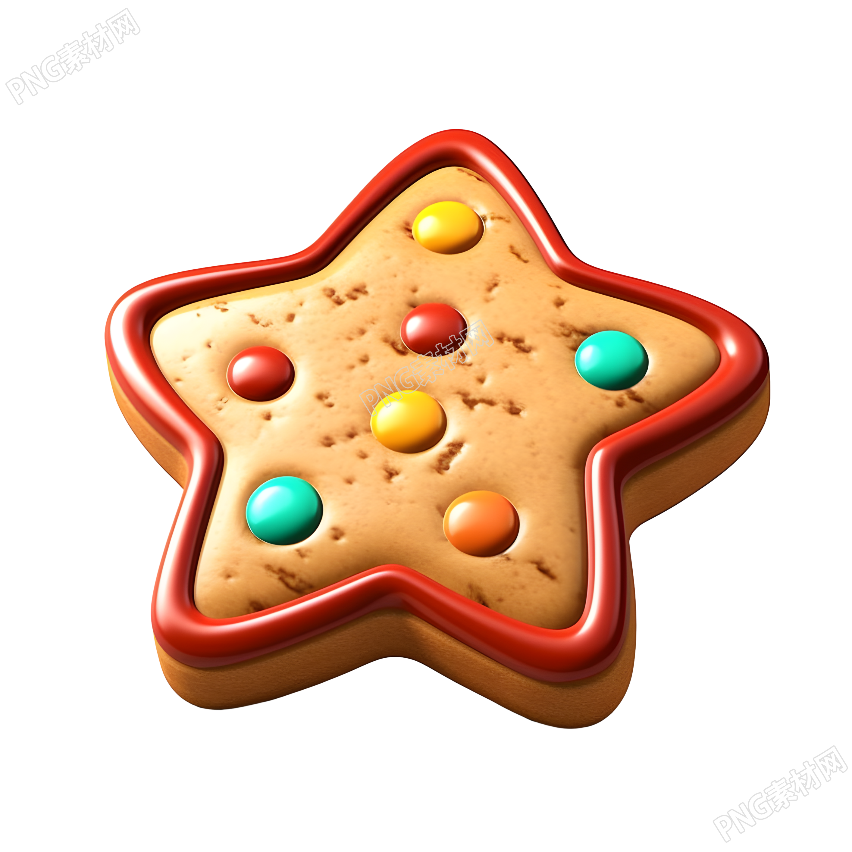 五角星饼干卡通3D素材