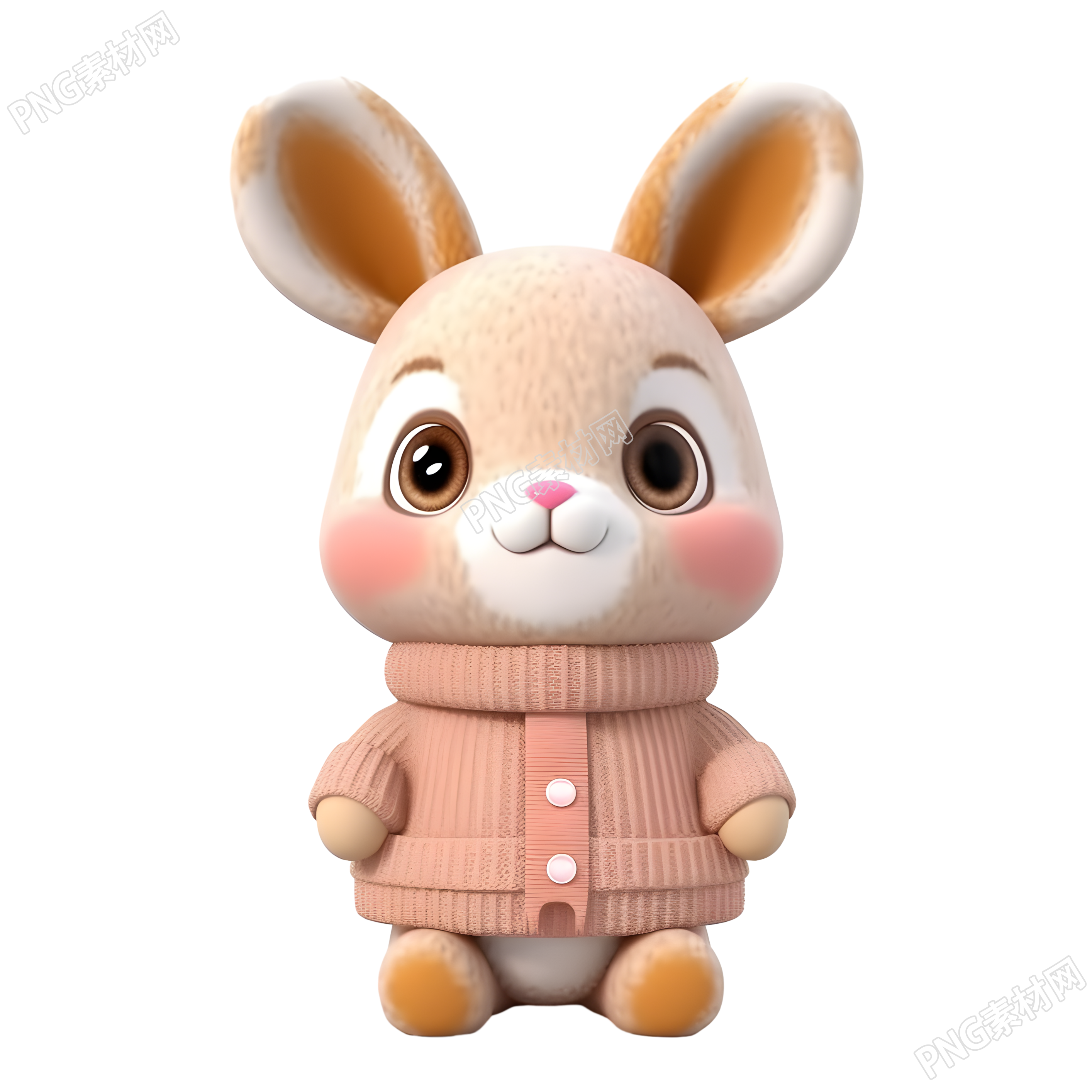 3D轻黏土小兔子萌宠插图