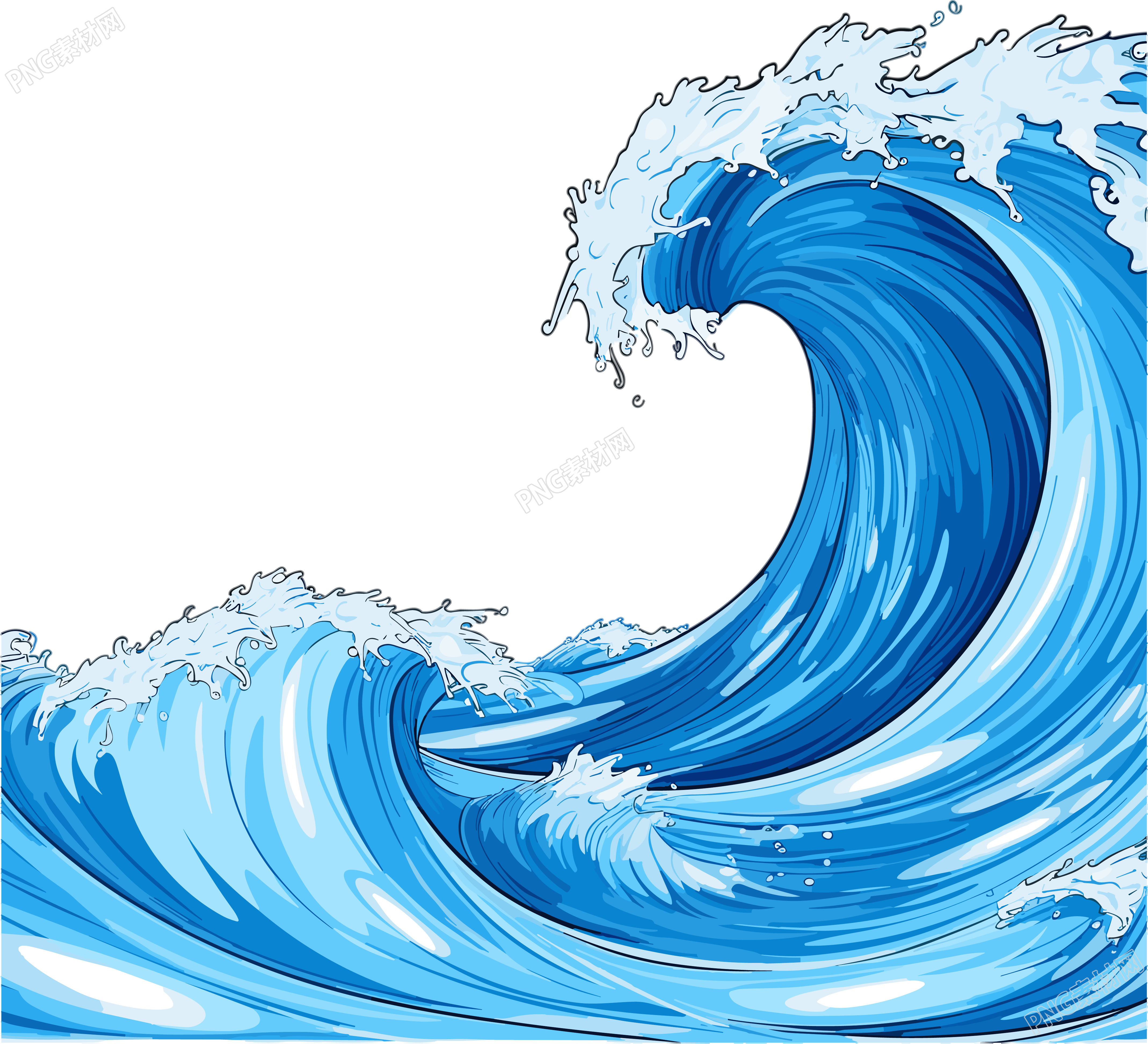 可商用海浪插画图形素材