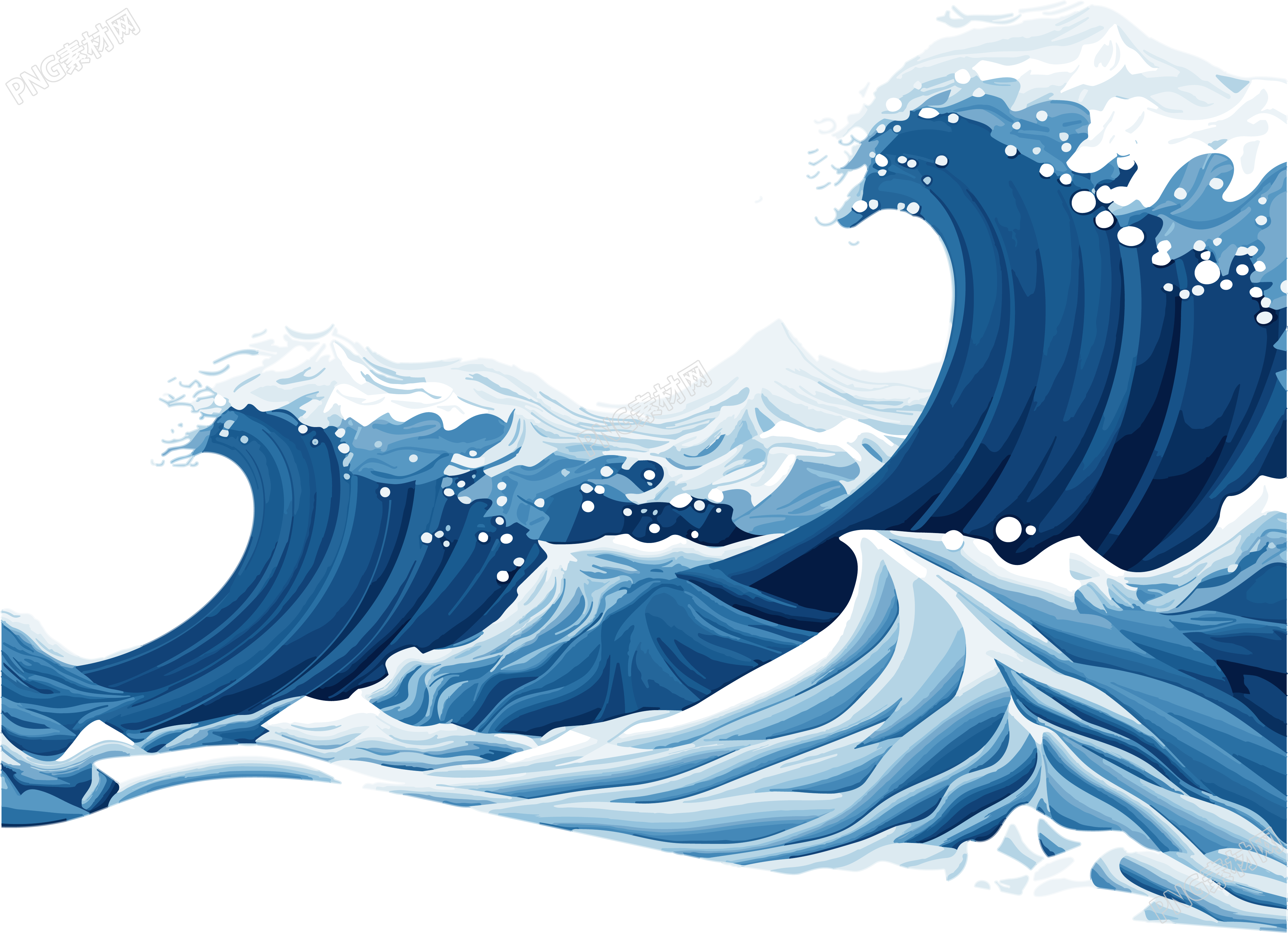 海浪插画白底动态GIF插图