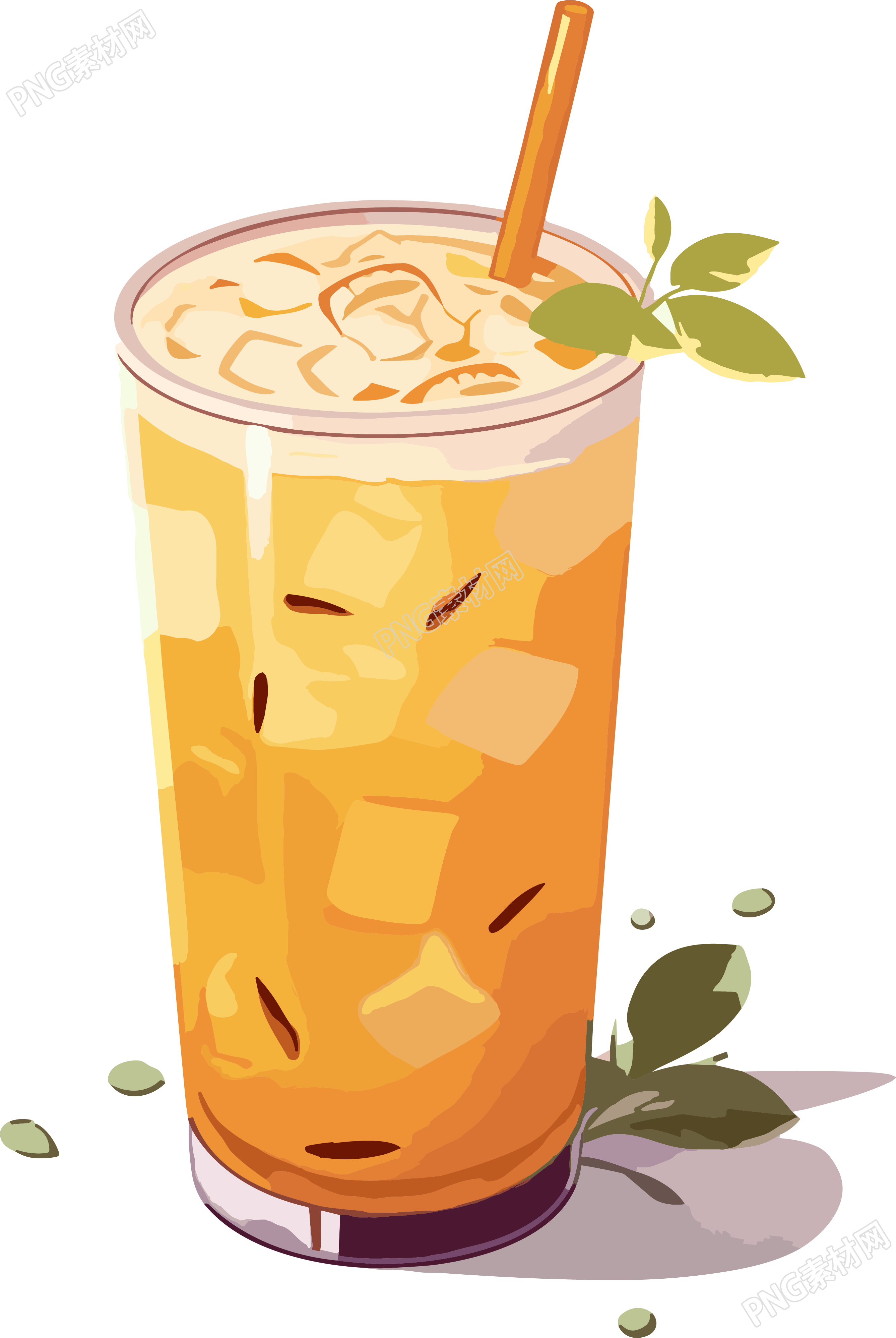 高品质中国奶茶插画素材