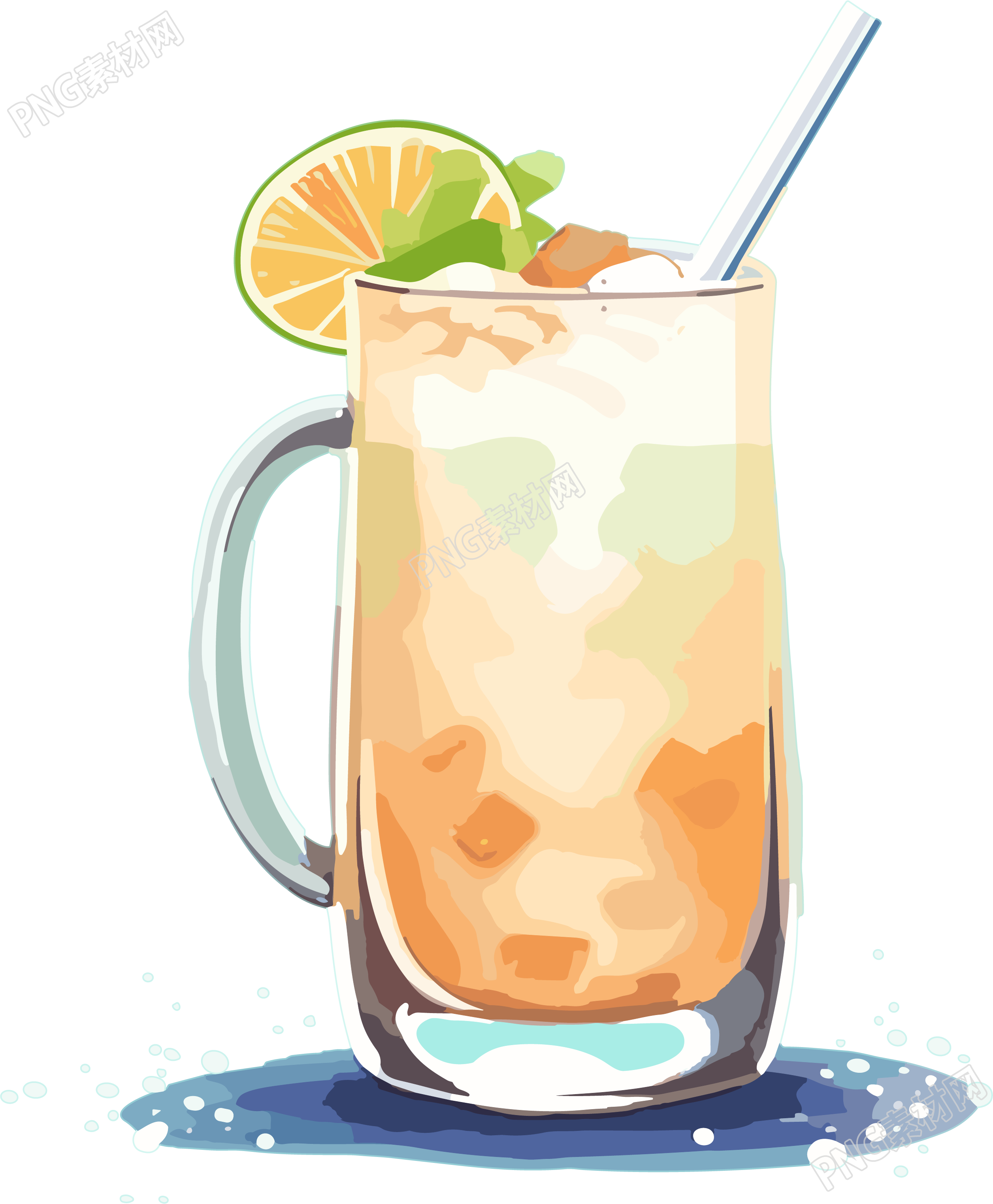 中国奶茶插画设计