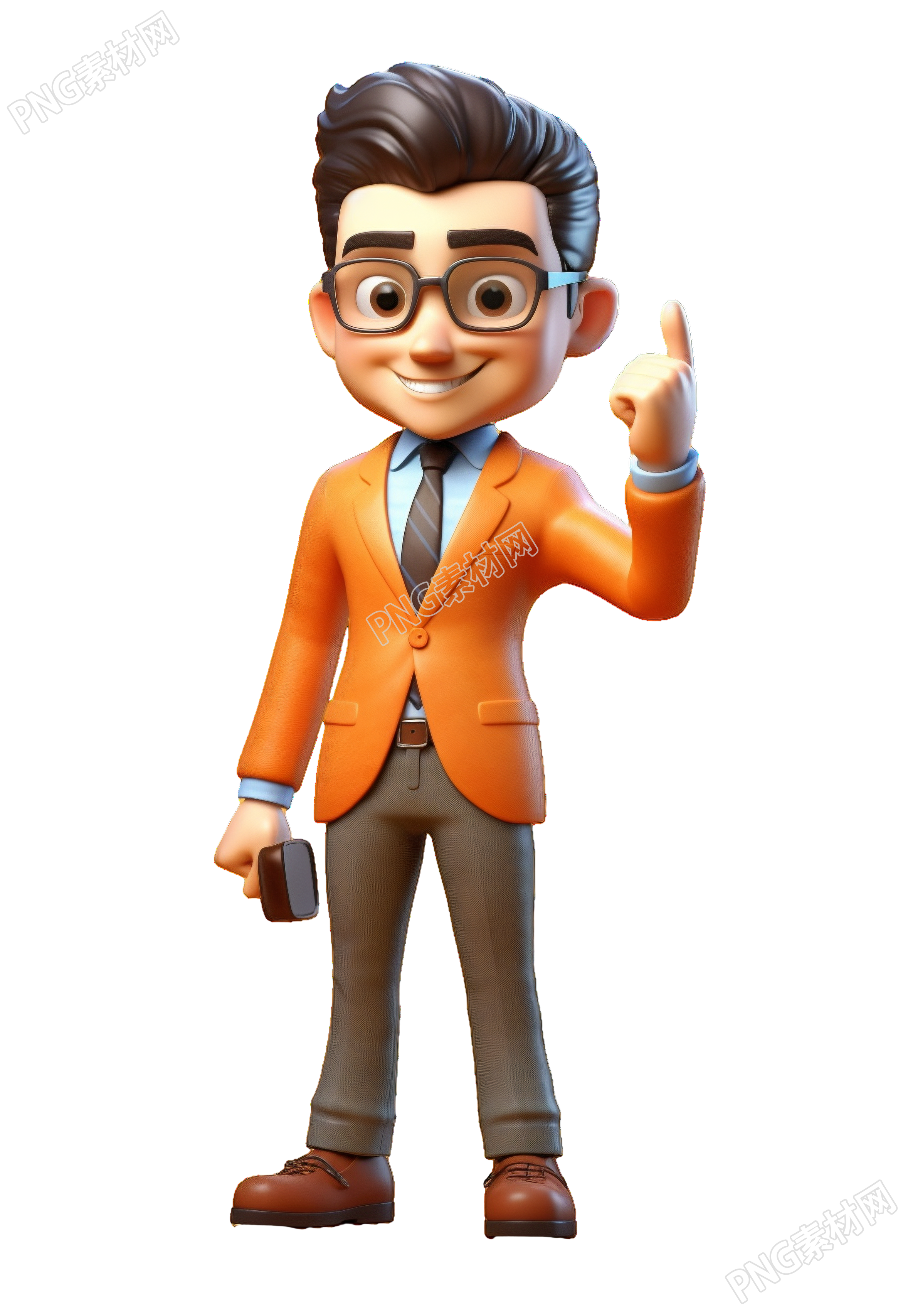 夸张可爱的3D商务男士插画