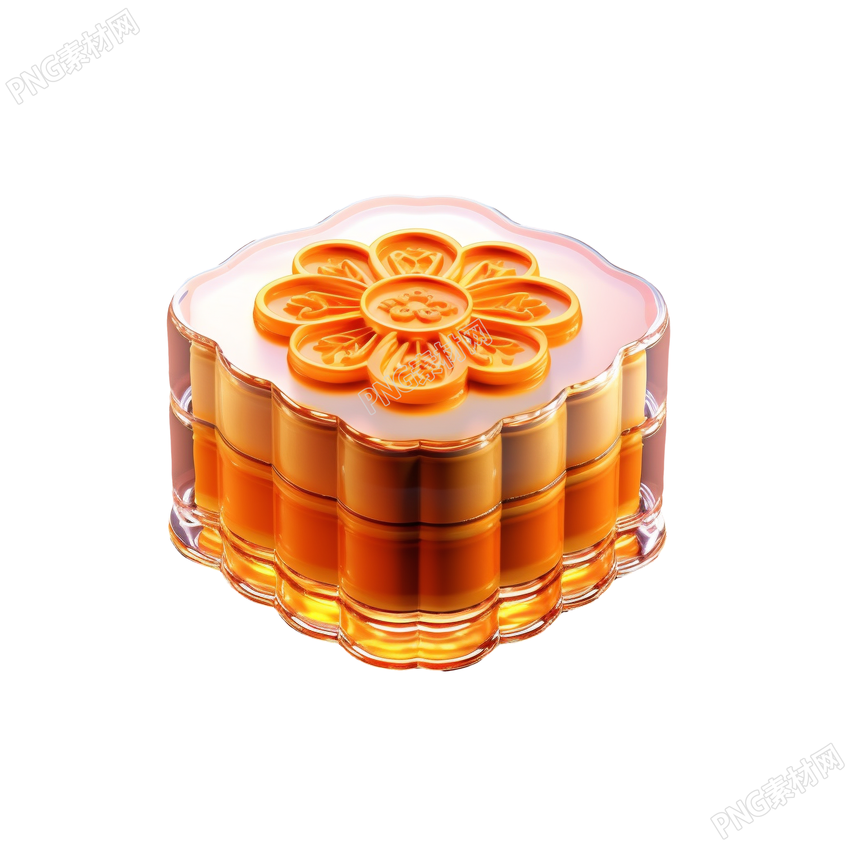 透明高清中秋节元素月饼3D渲染素材