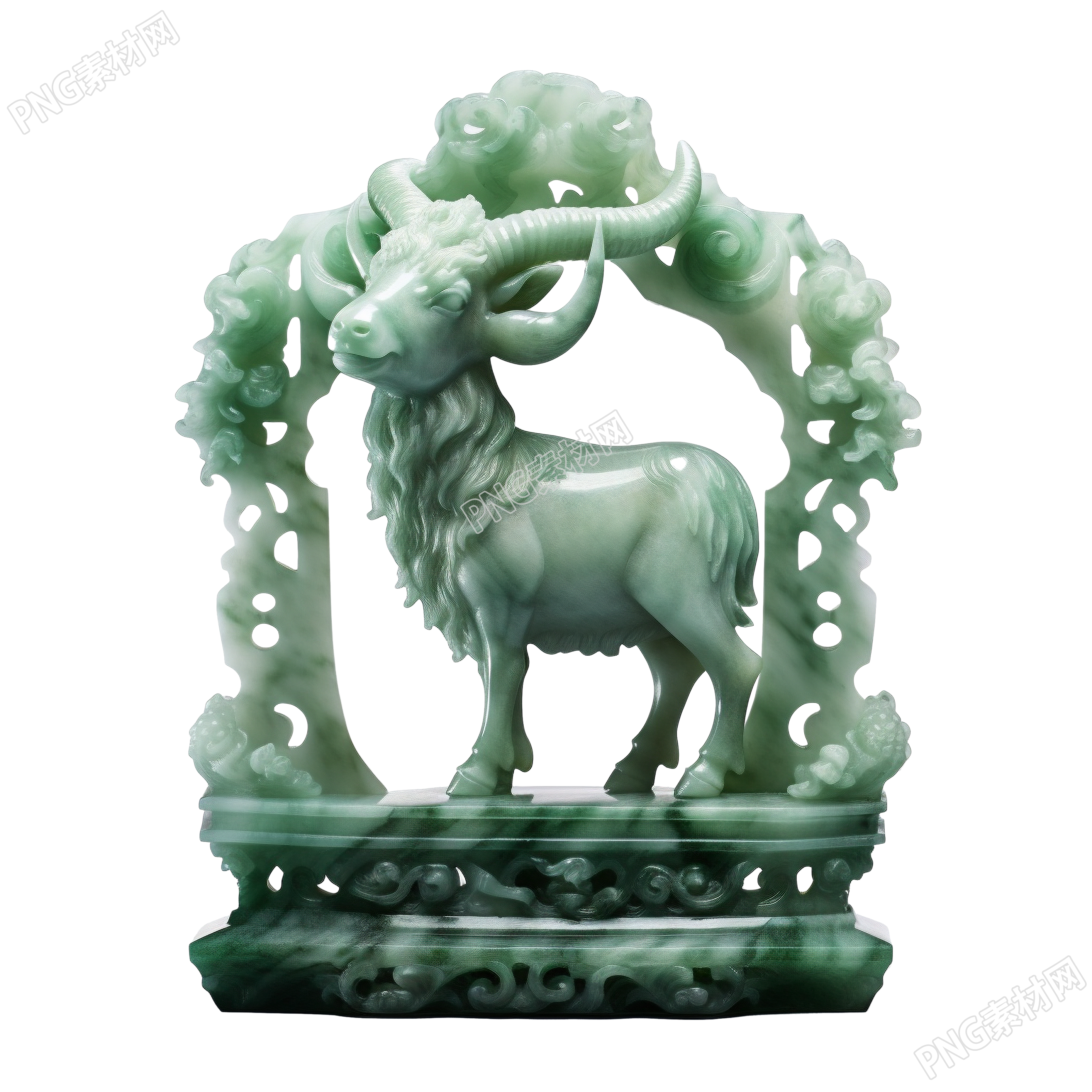 绵羊立体雕刻动物图案插画