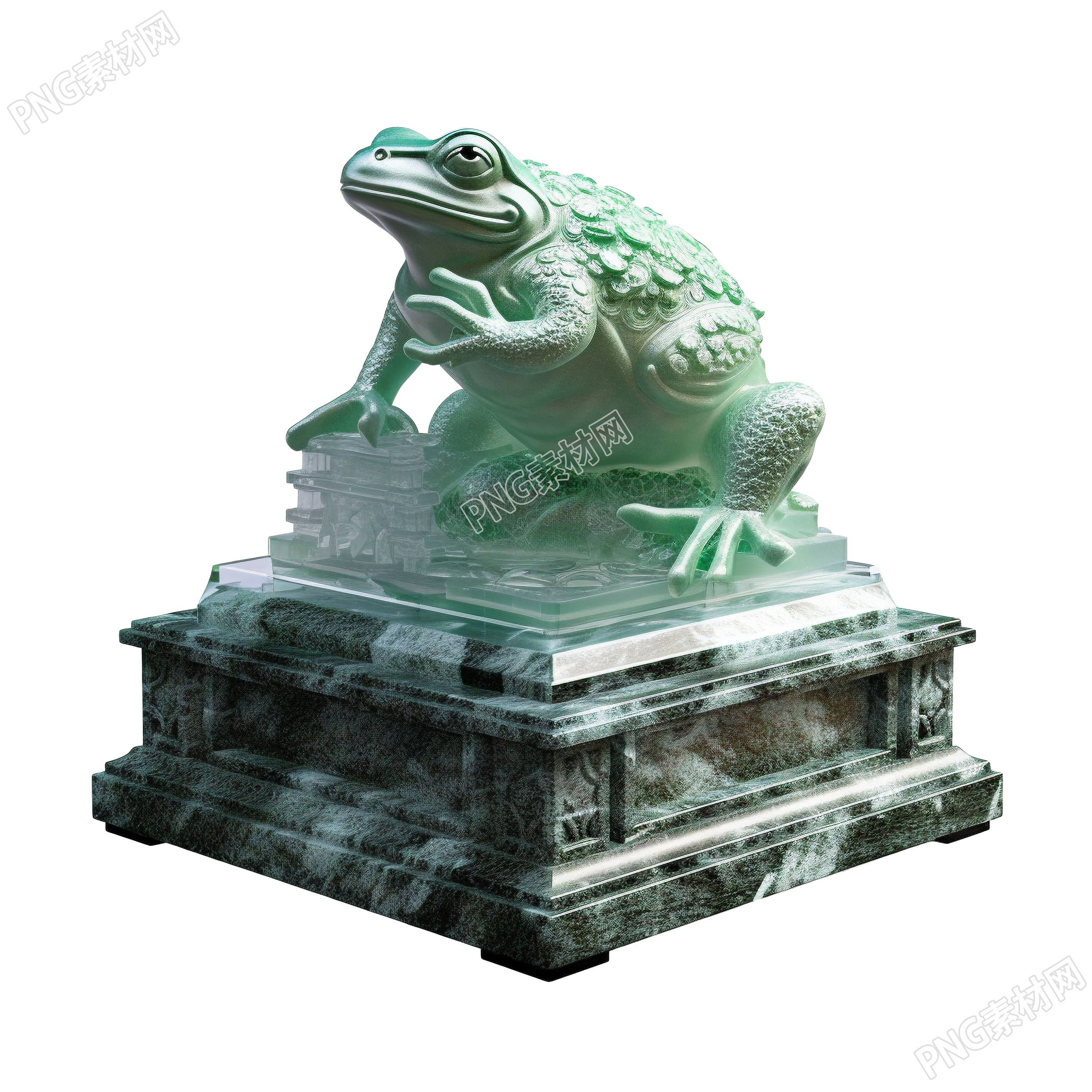 三维雕刻蟾蜍插画素材
