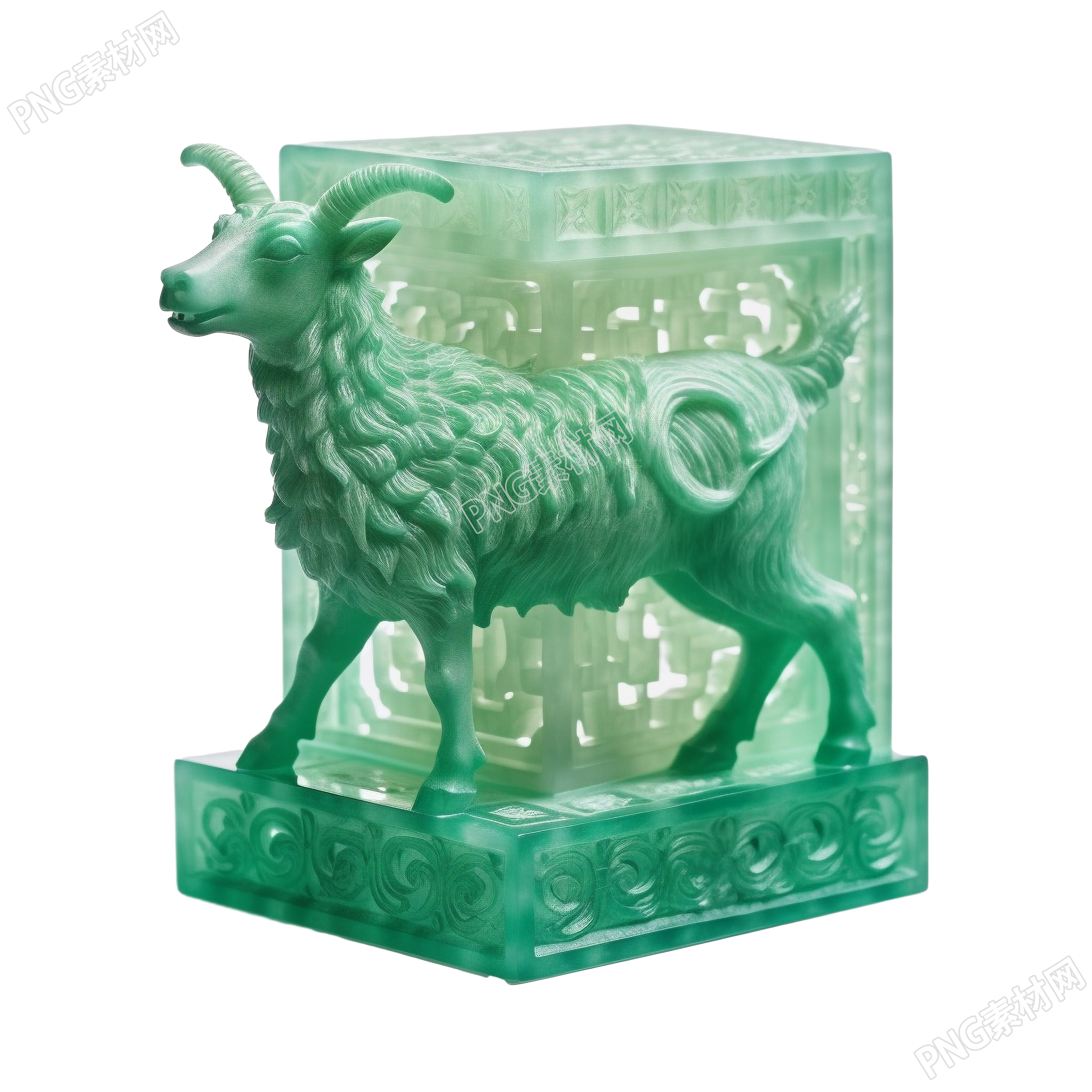 高清復(fù)雜雕刻綿羊立體圖形素材