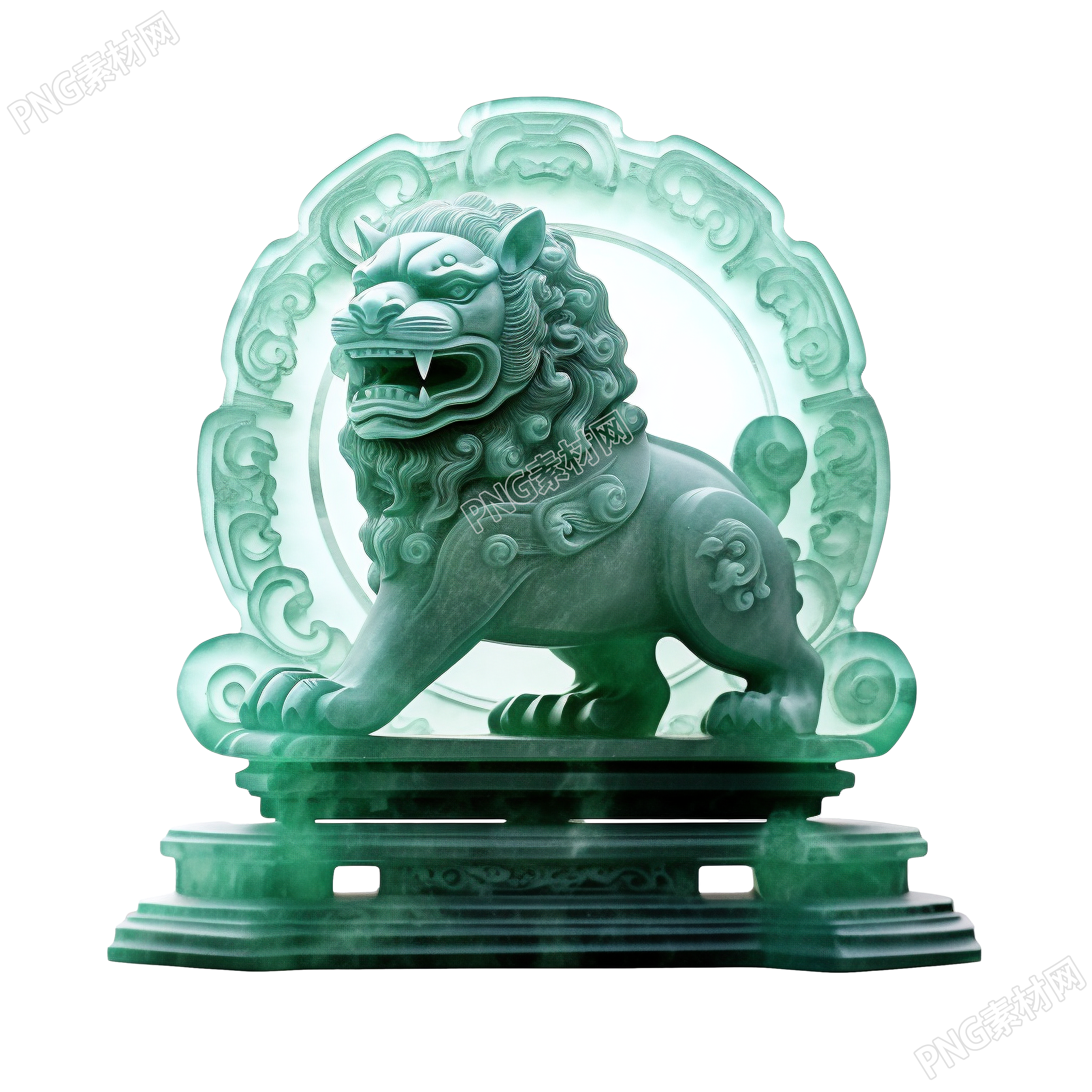商业设计高清立体石狮子雕刻图案素材