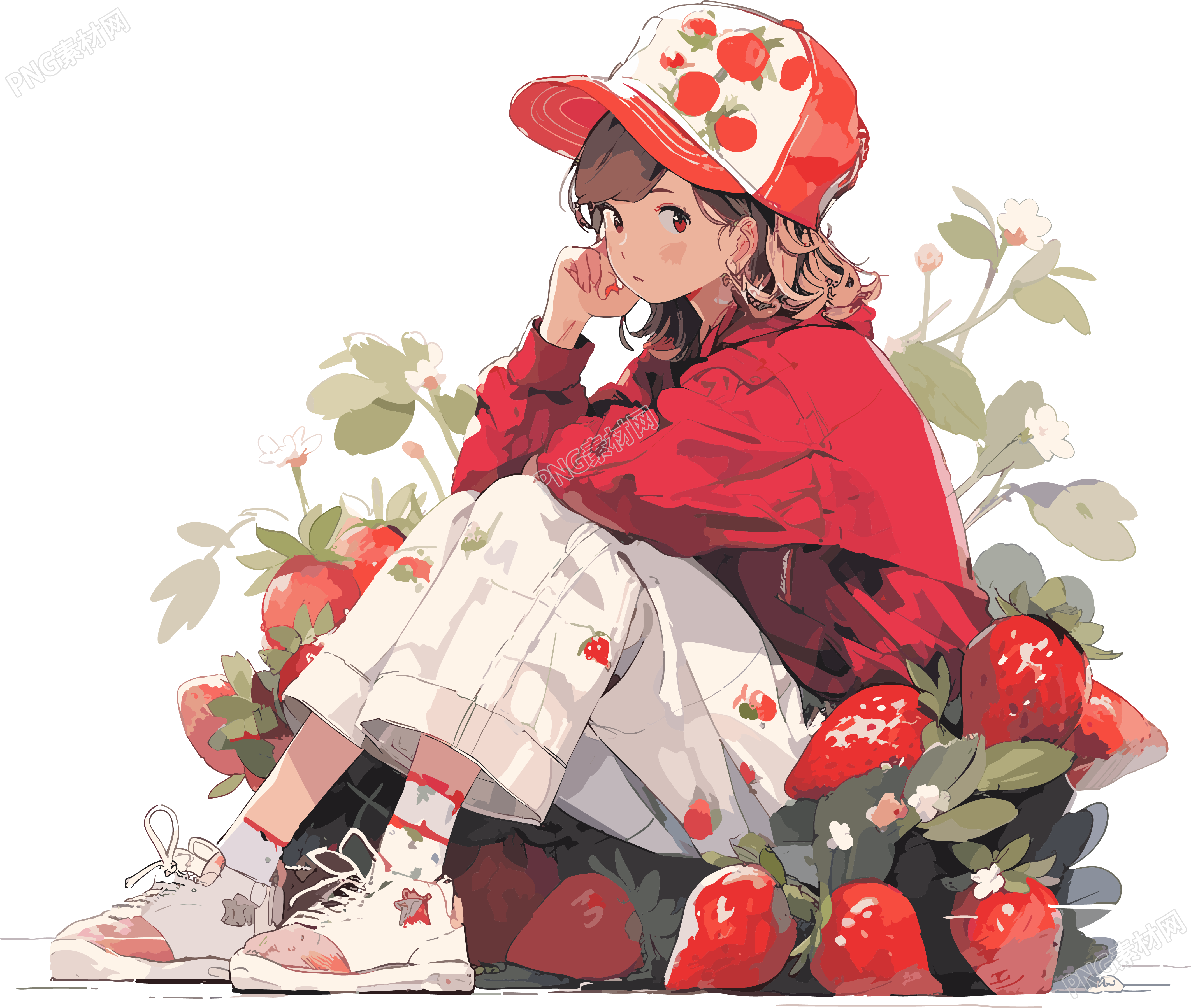動(dòng)漫風(fēng)格水果女孩插圖