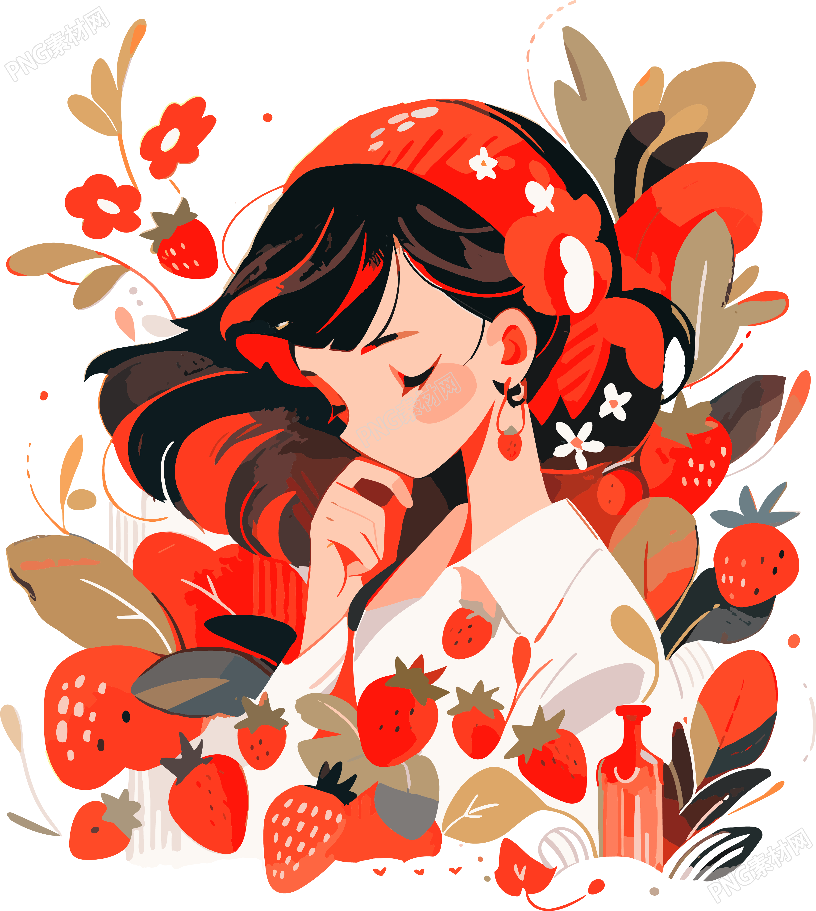 水果女孩商业设计插画