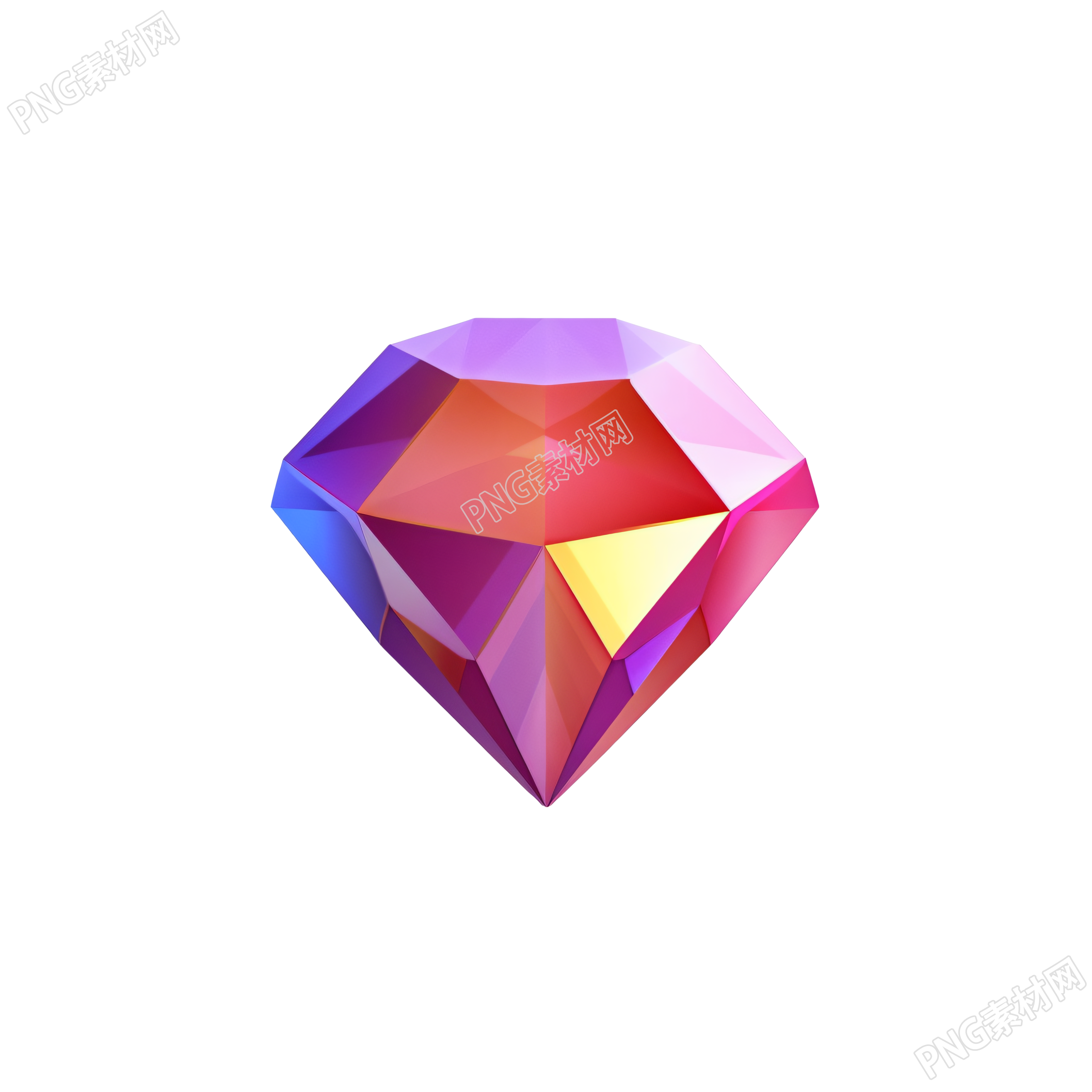 可爱精细的3D钻石插画