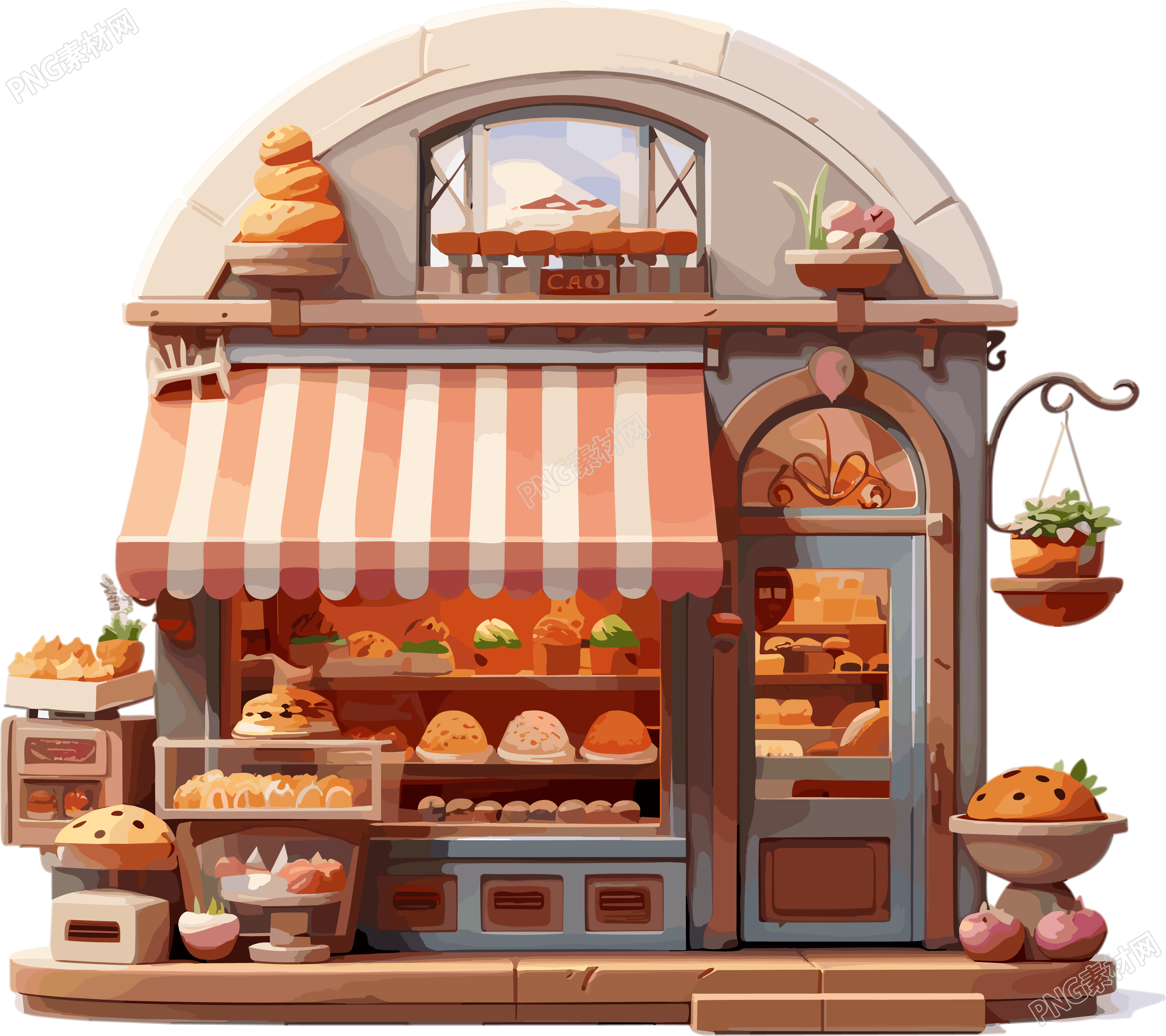 可爱糕点坊插画素材