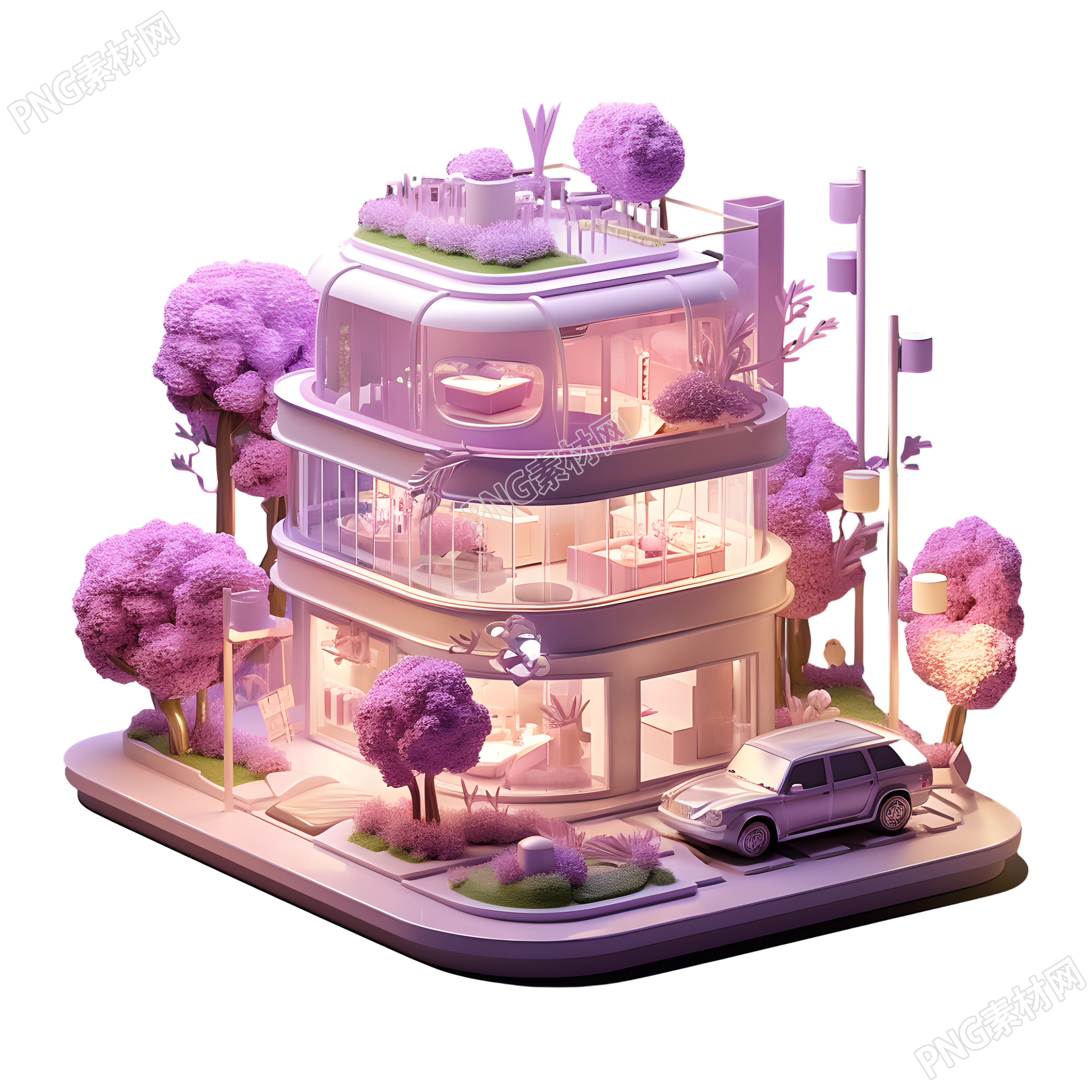 高清质量购物建筑3D渲染素材