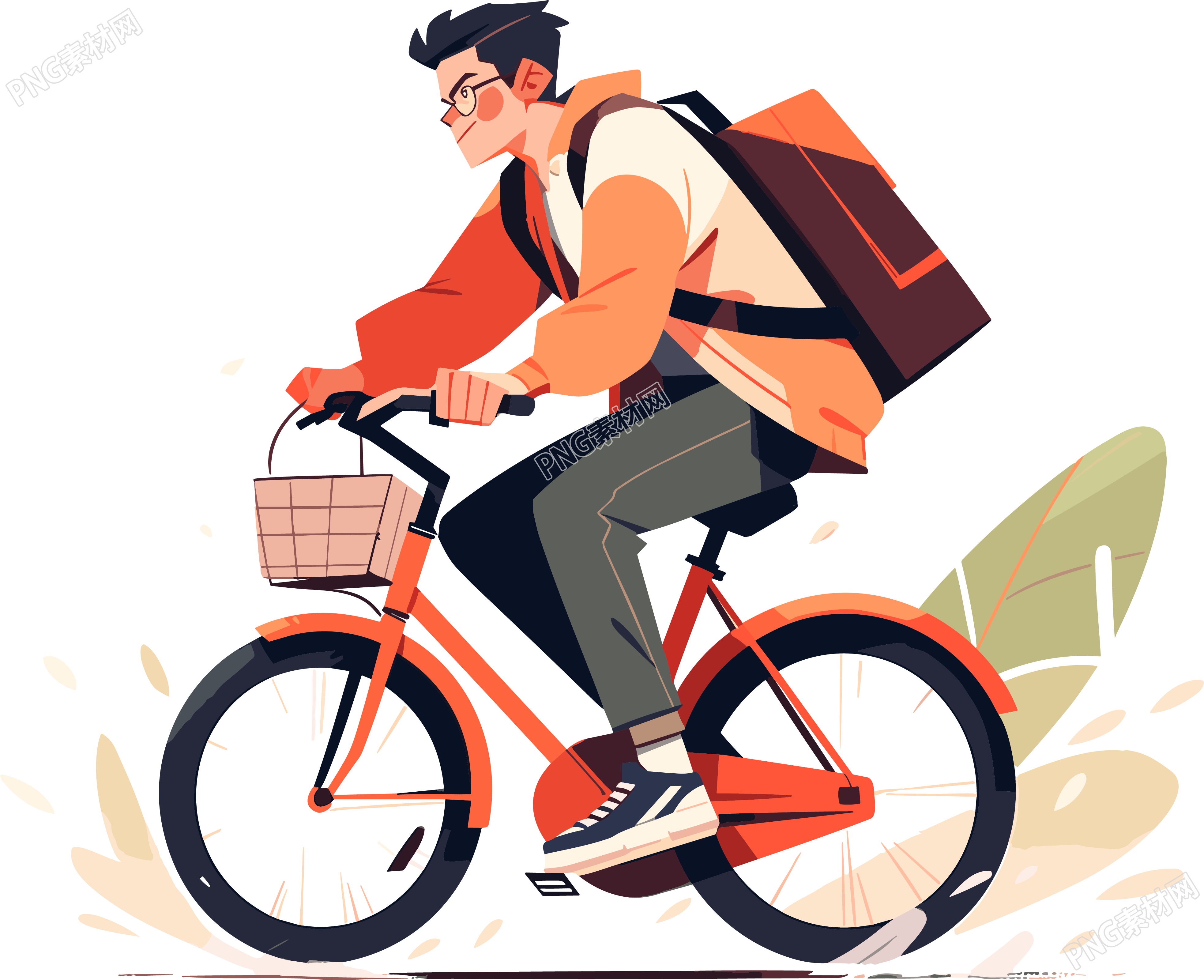 运动风格的山地自行车手插画
