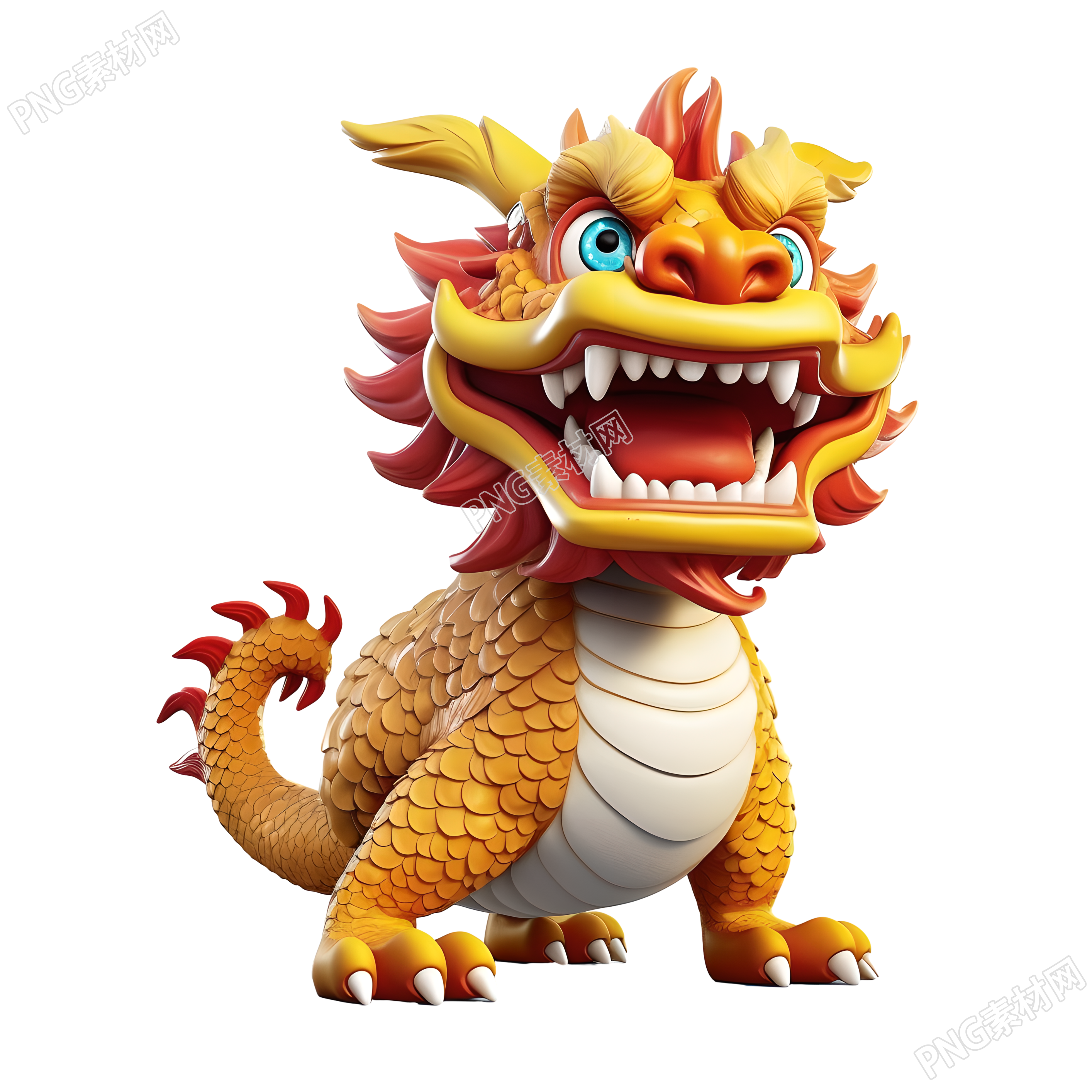 3D卡通中国龙华丽图形风格素材