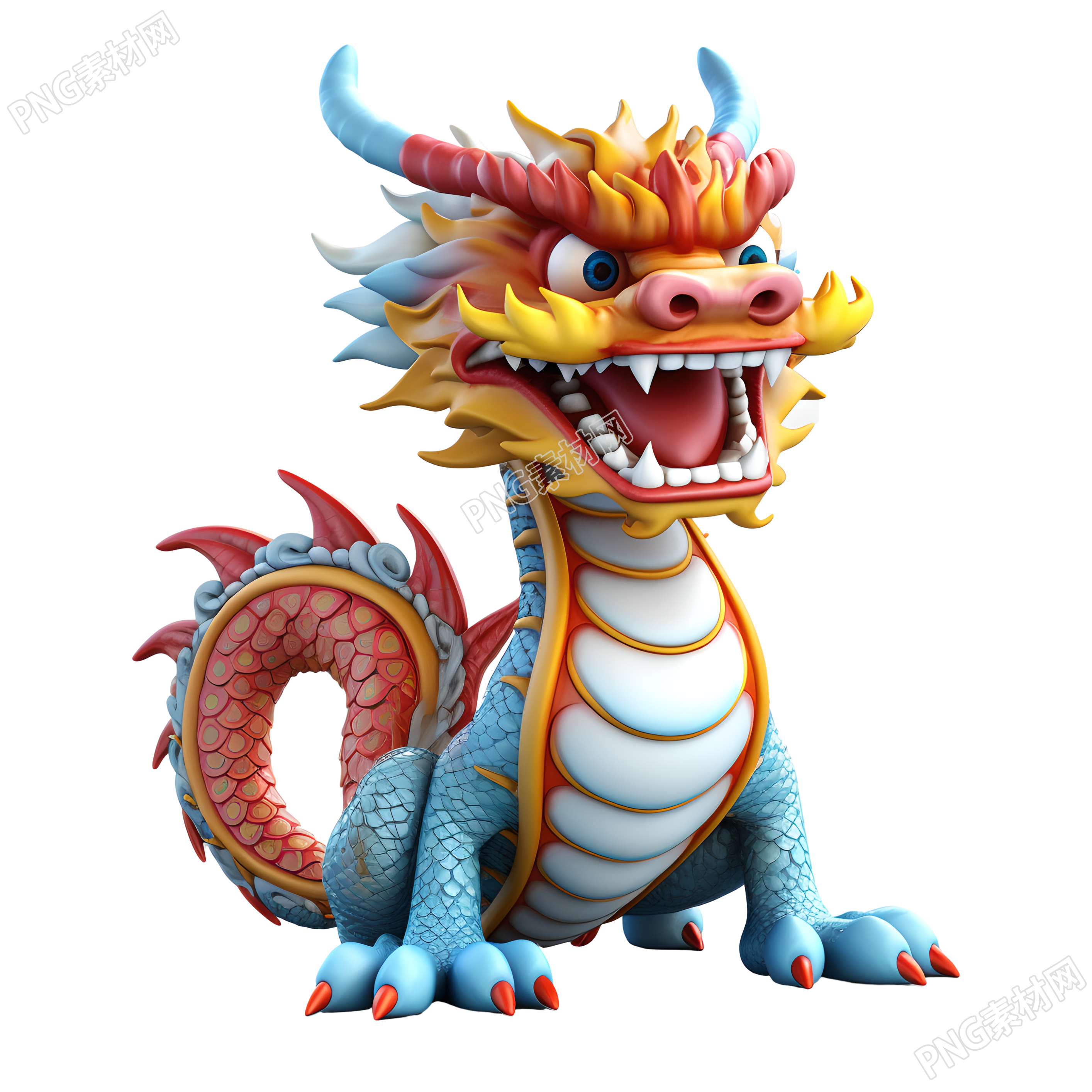 插画设计3D卡通中国龙商业可用素材