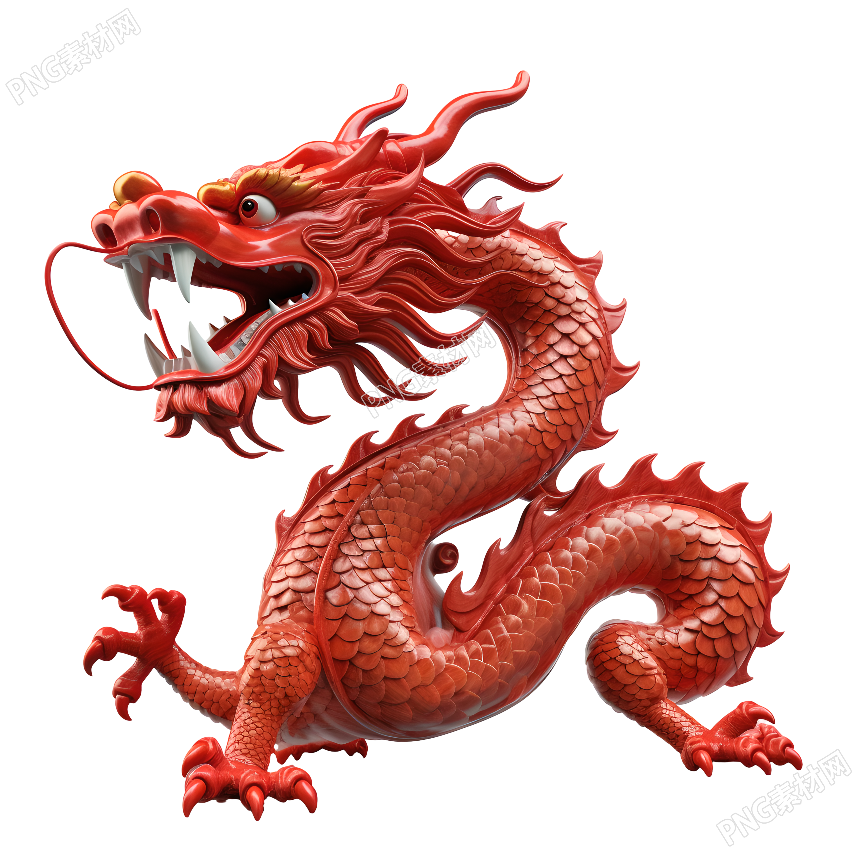商业设计3D卡通中国龙图形素材