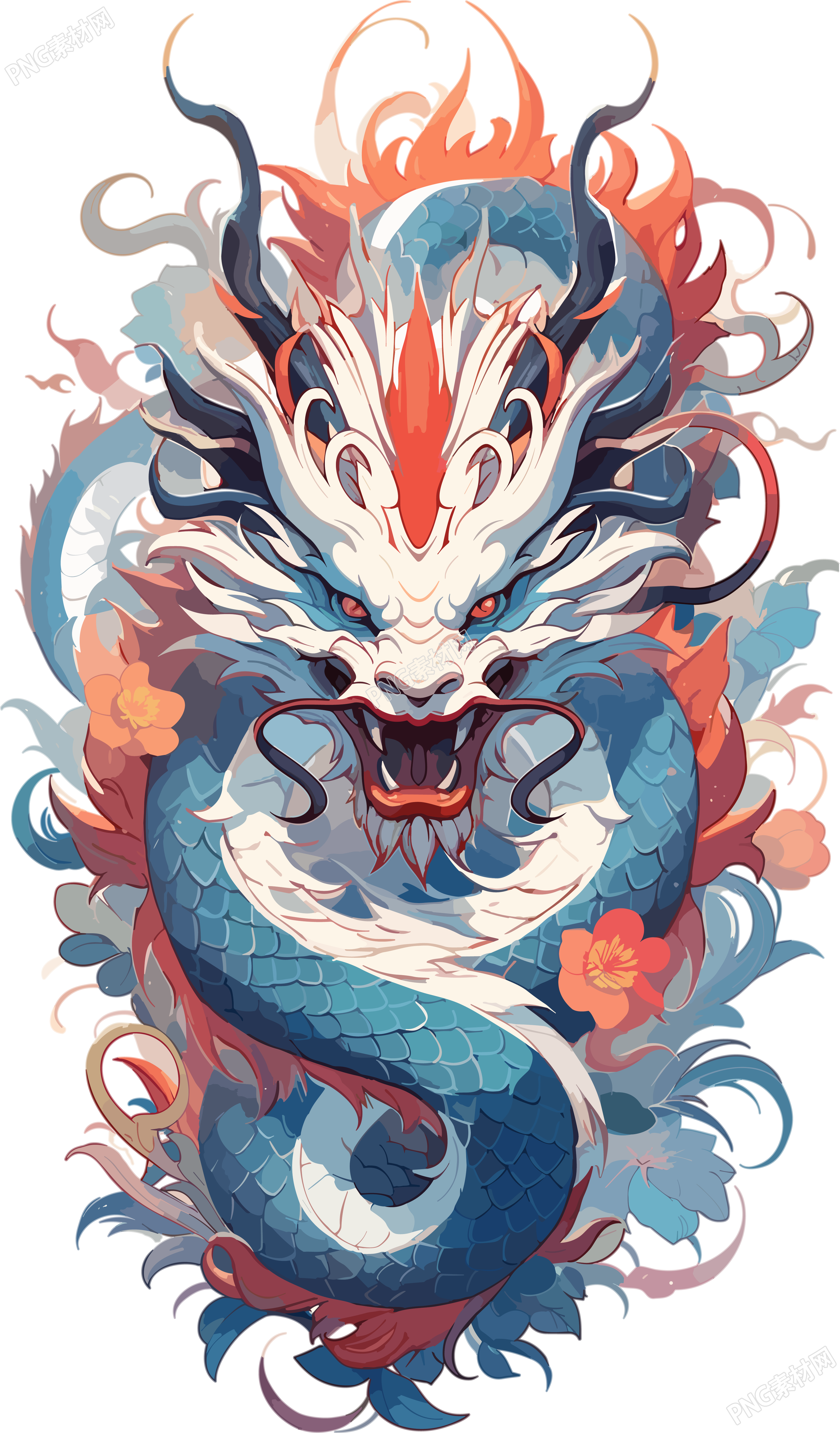 可愛(ài)紅色中國(guó)龍?jiān)O(shè)計(jì)元素素材