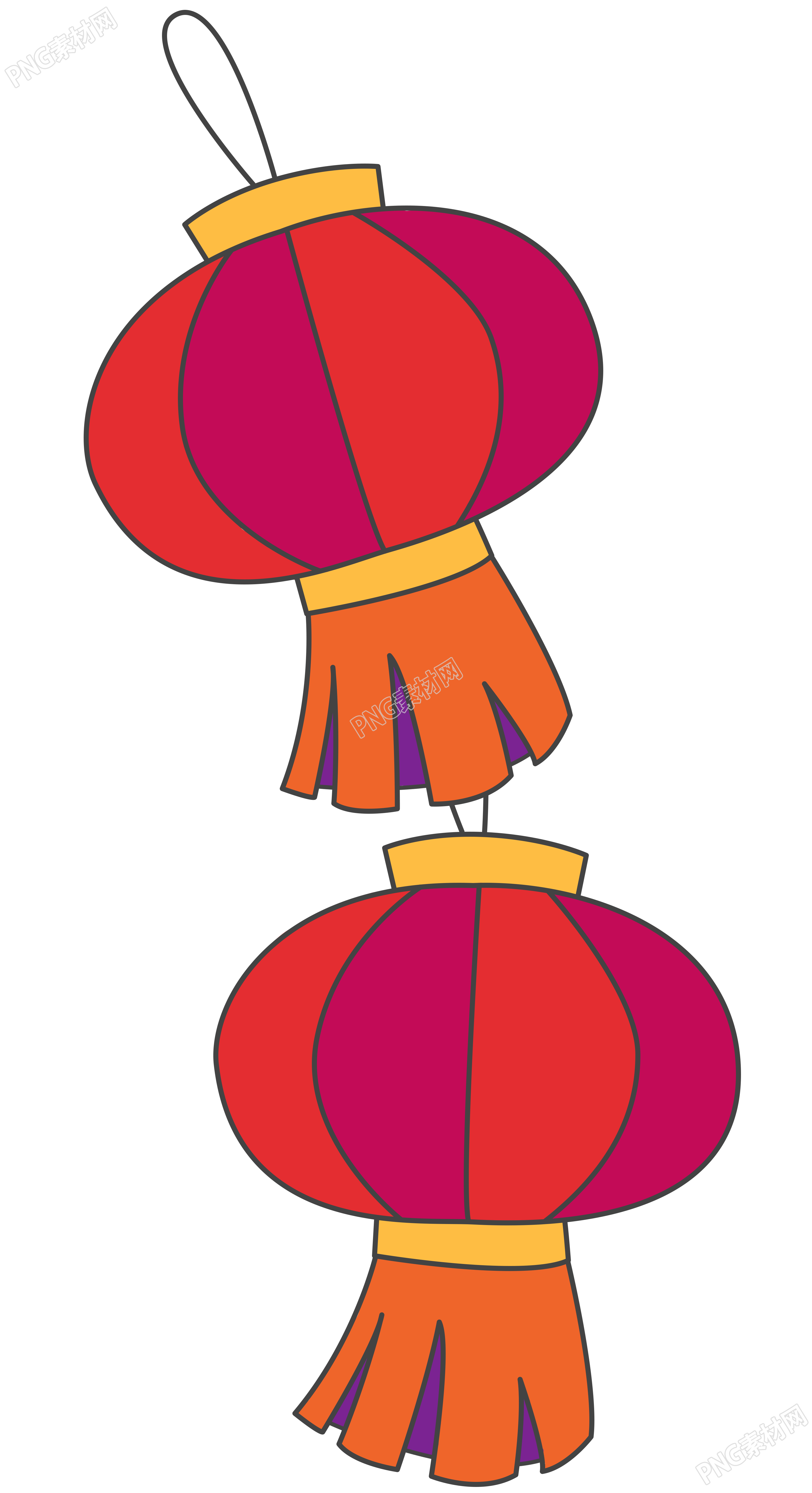 欢度国庆节日红灯笼PNG素材