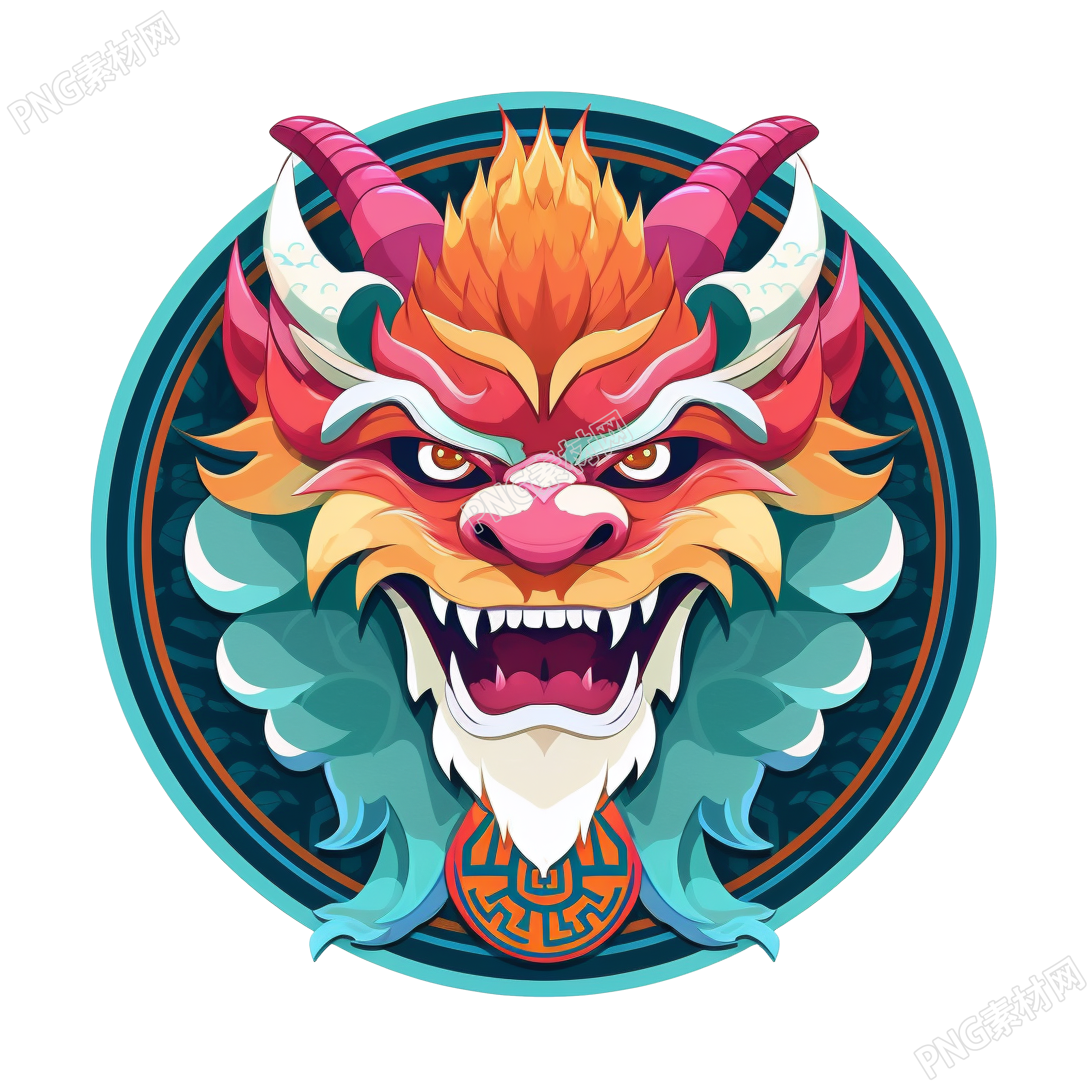 國潮風(fēng)中國獅子圖形素材
