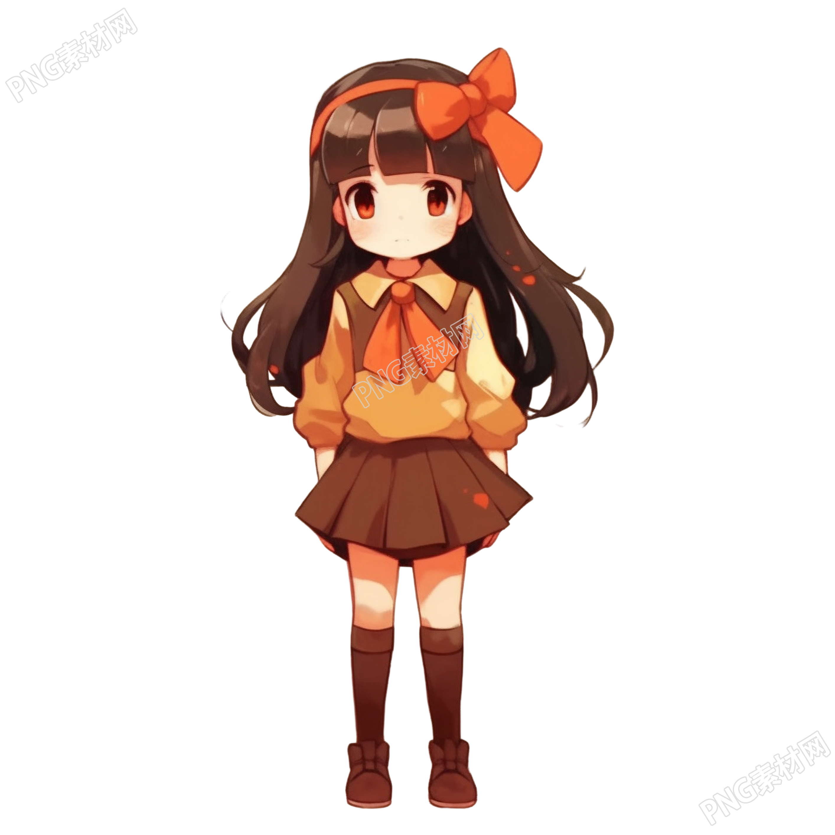 動(dòng)漫少女淺栗色插畫