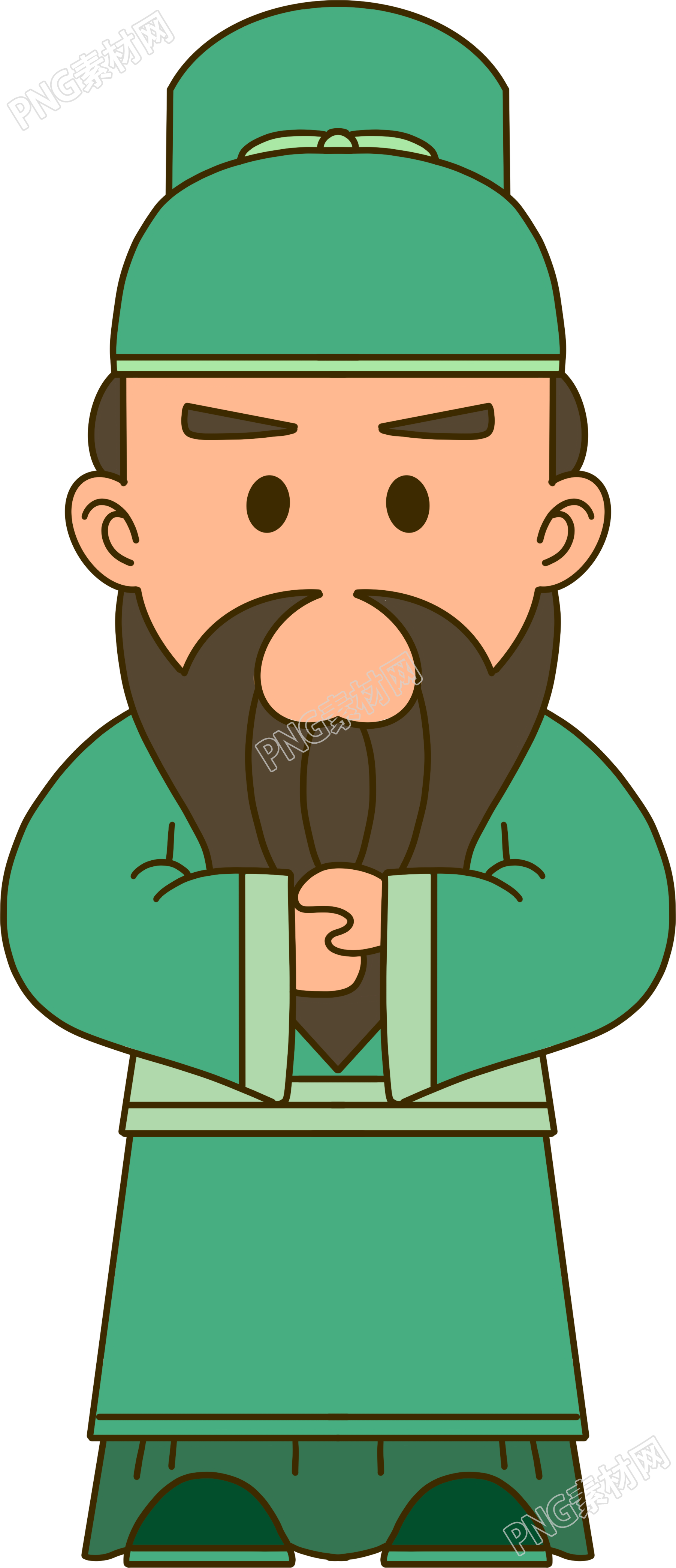 三国演义人物关羽手绘插画