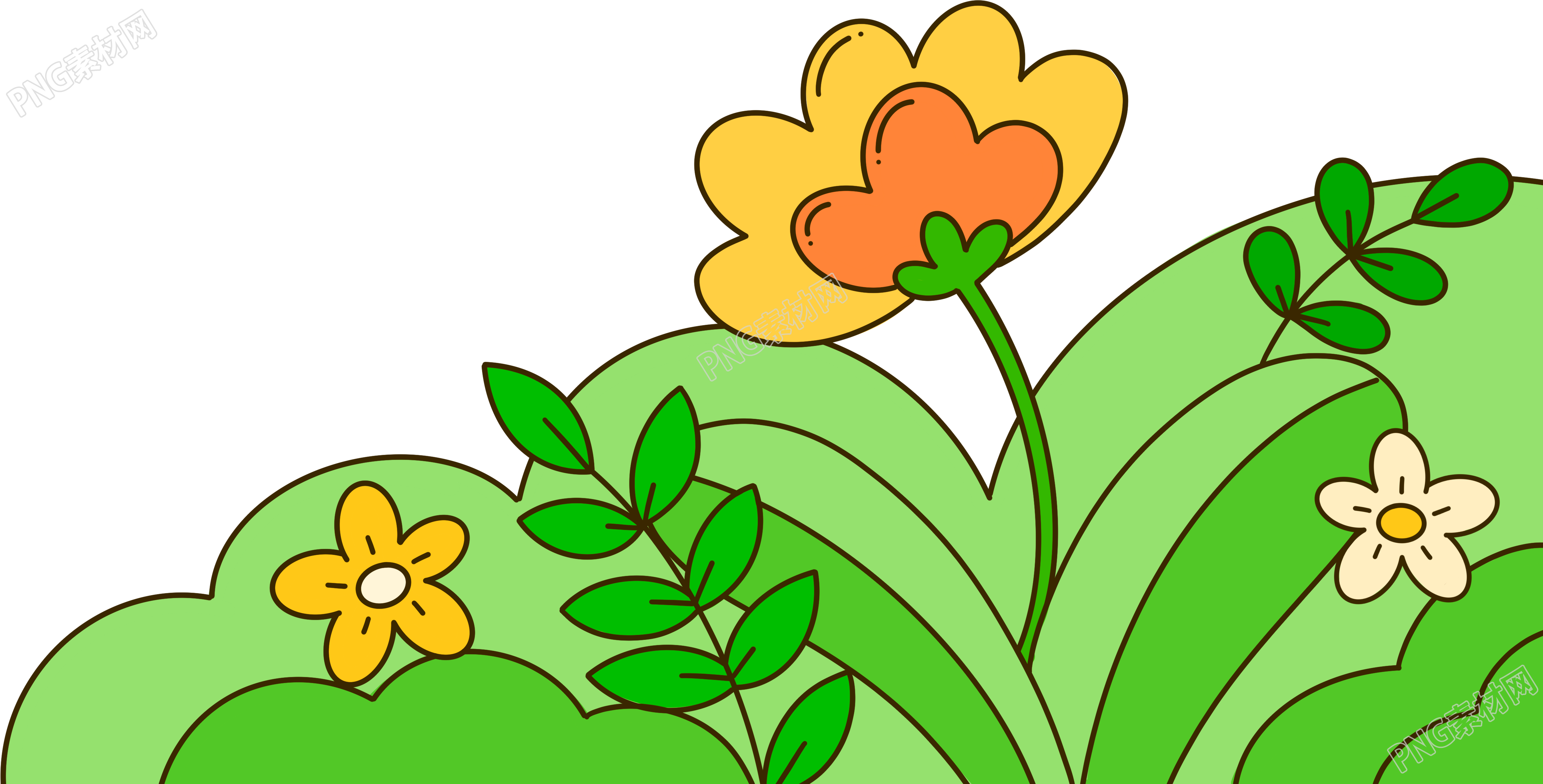 花草丛幼儿园绘画插图