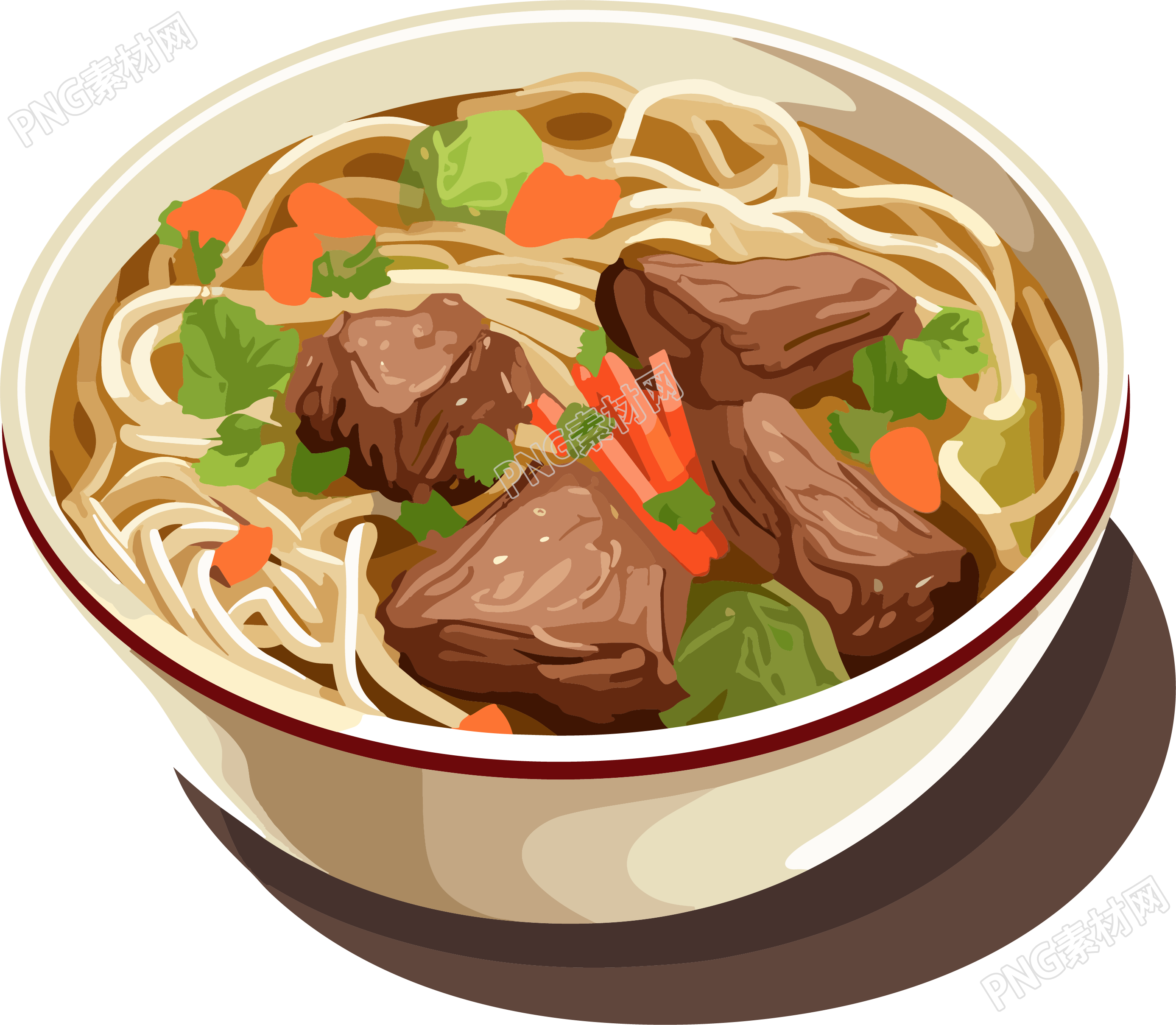 冬季美食牛肉面矢量素材