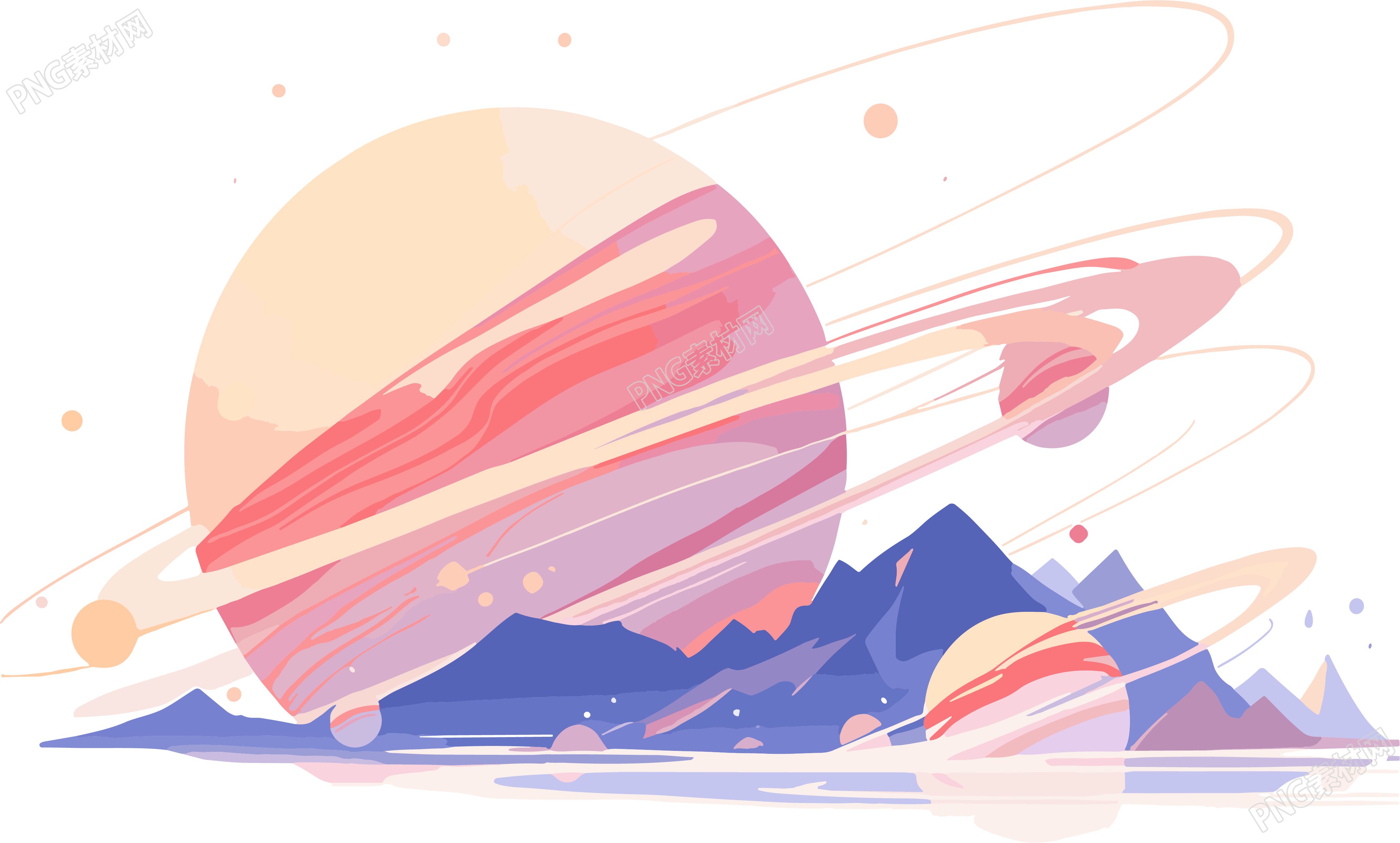 透明背景外星行星矢量图素材
